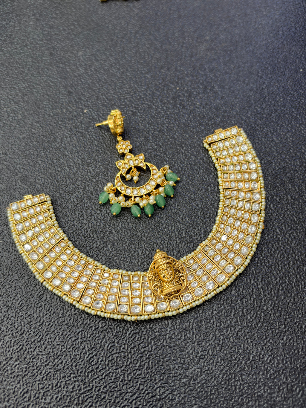 Ns4001 jadau kundan gold replica heavy neckset can be used in 19 ways