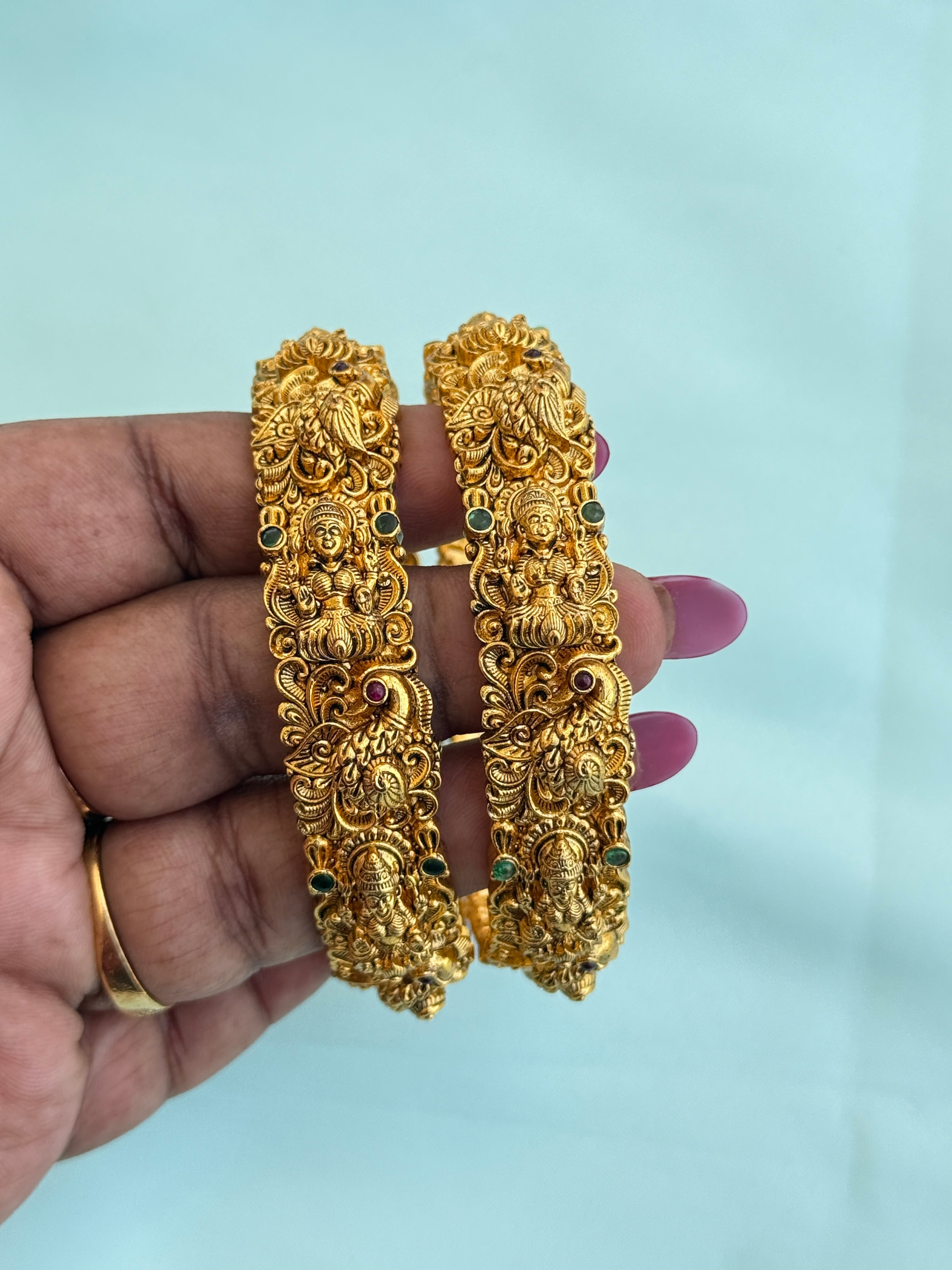 Sb620 nakshi Lakshmi devi openable kada bangles