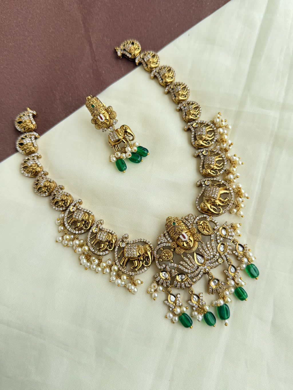 Ns278 lord Venkateswara elephant short neckset