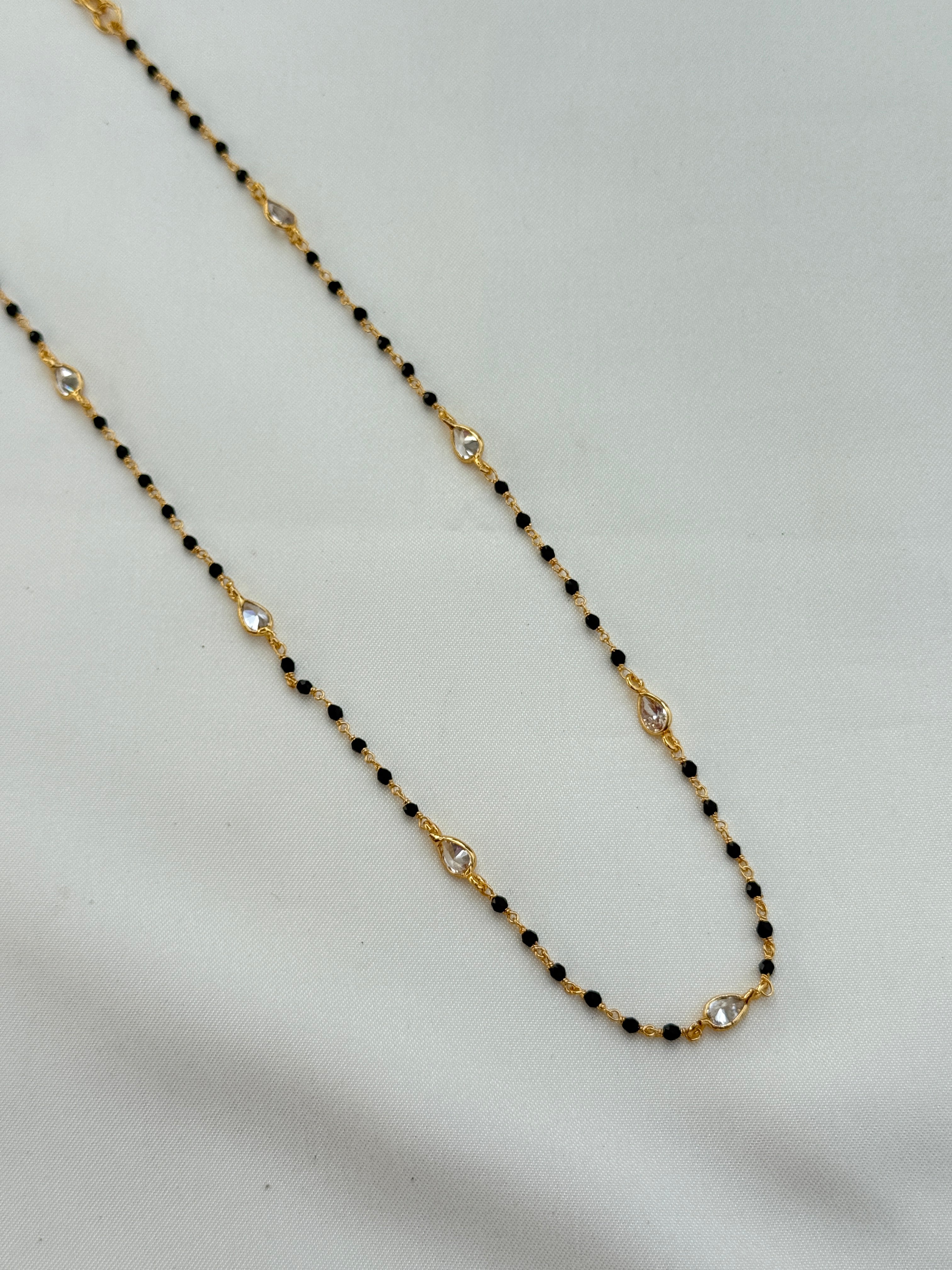 Bb041 single line 18inches crystal short blackbeads