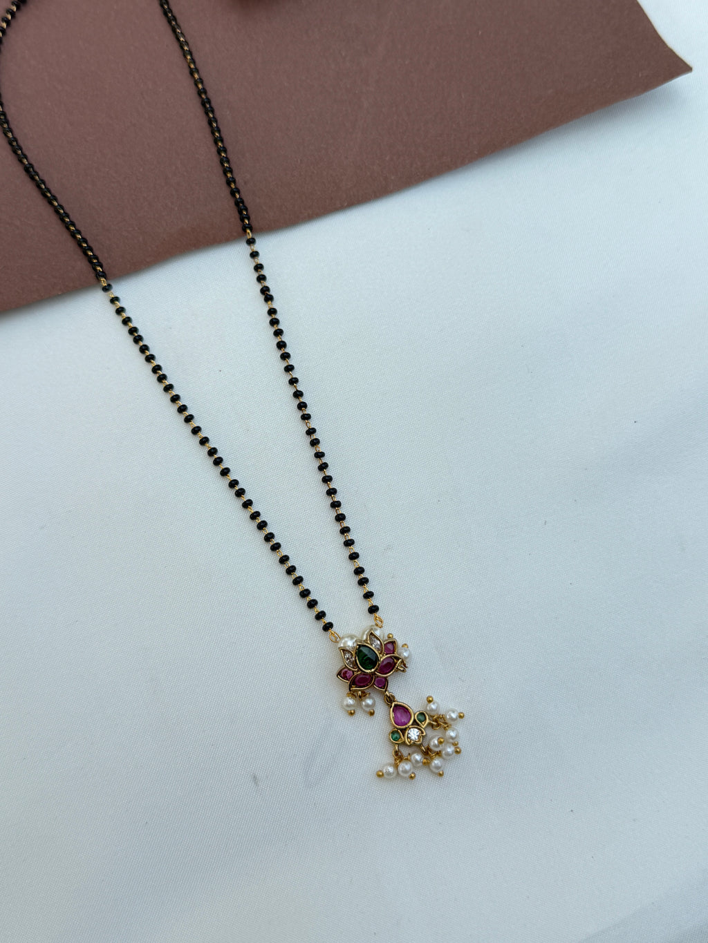 Bb069 18inches single line kemp lotus blackbeads