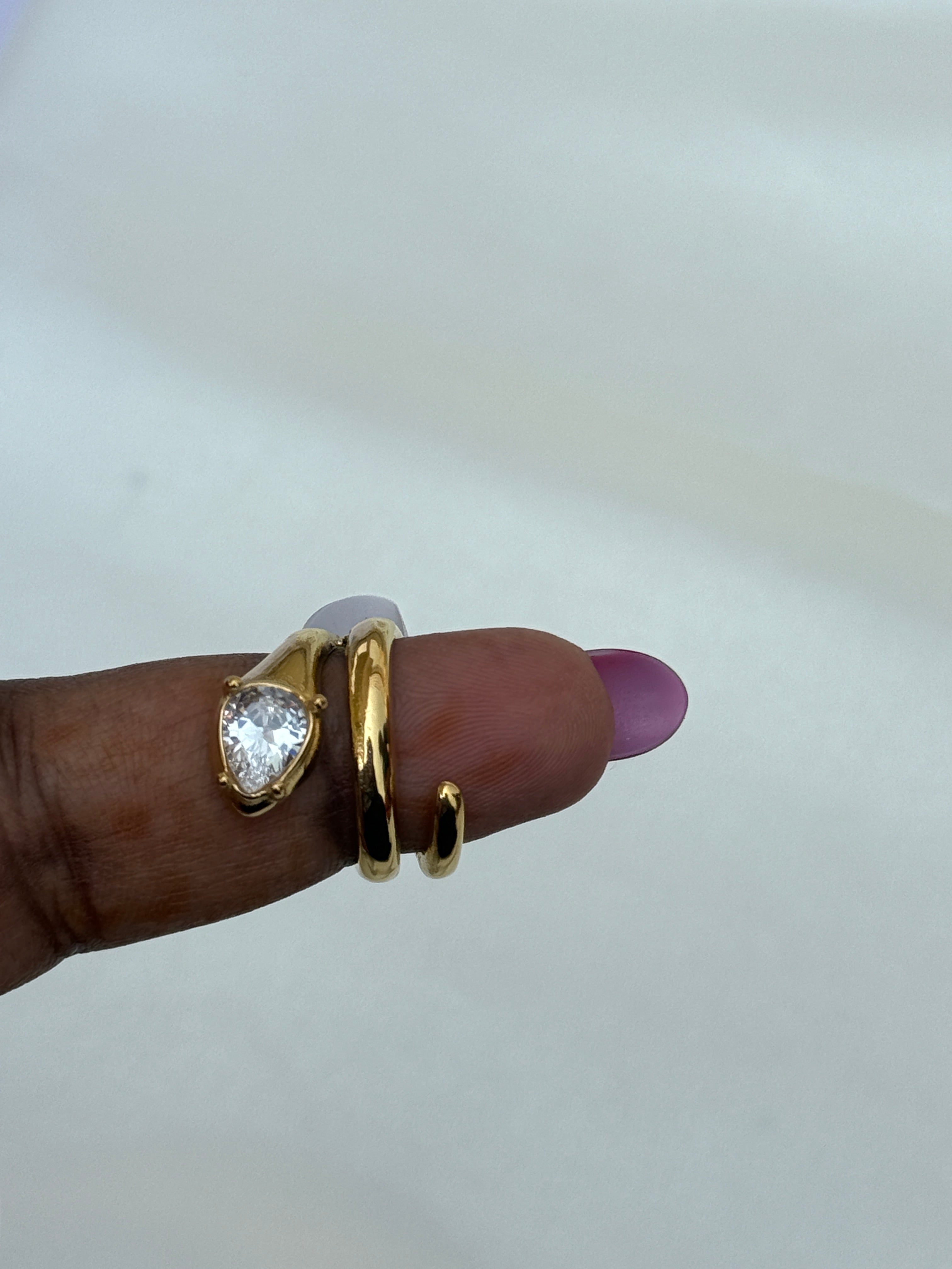 Rg056 anti tarnish snake ring