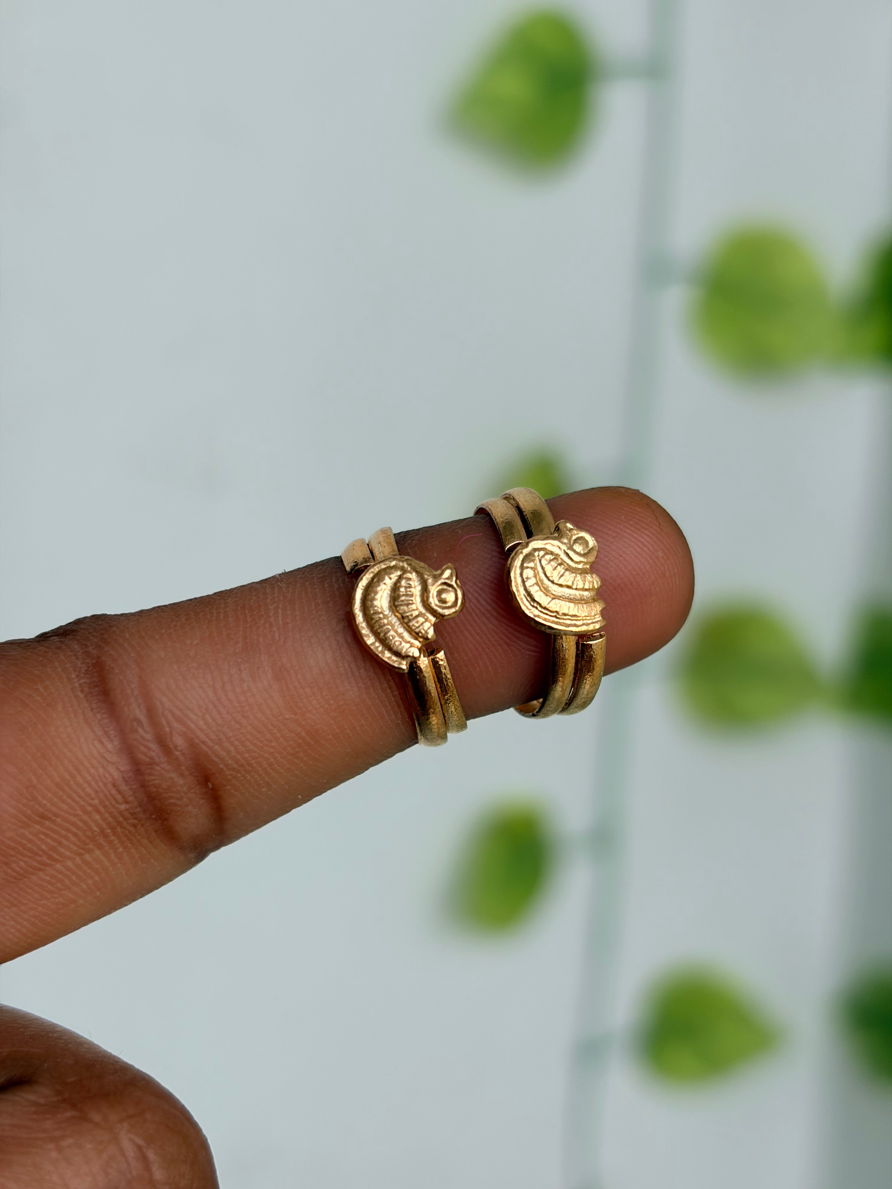 Panchaloham polished duck design toe rings tr024