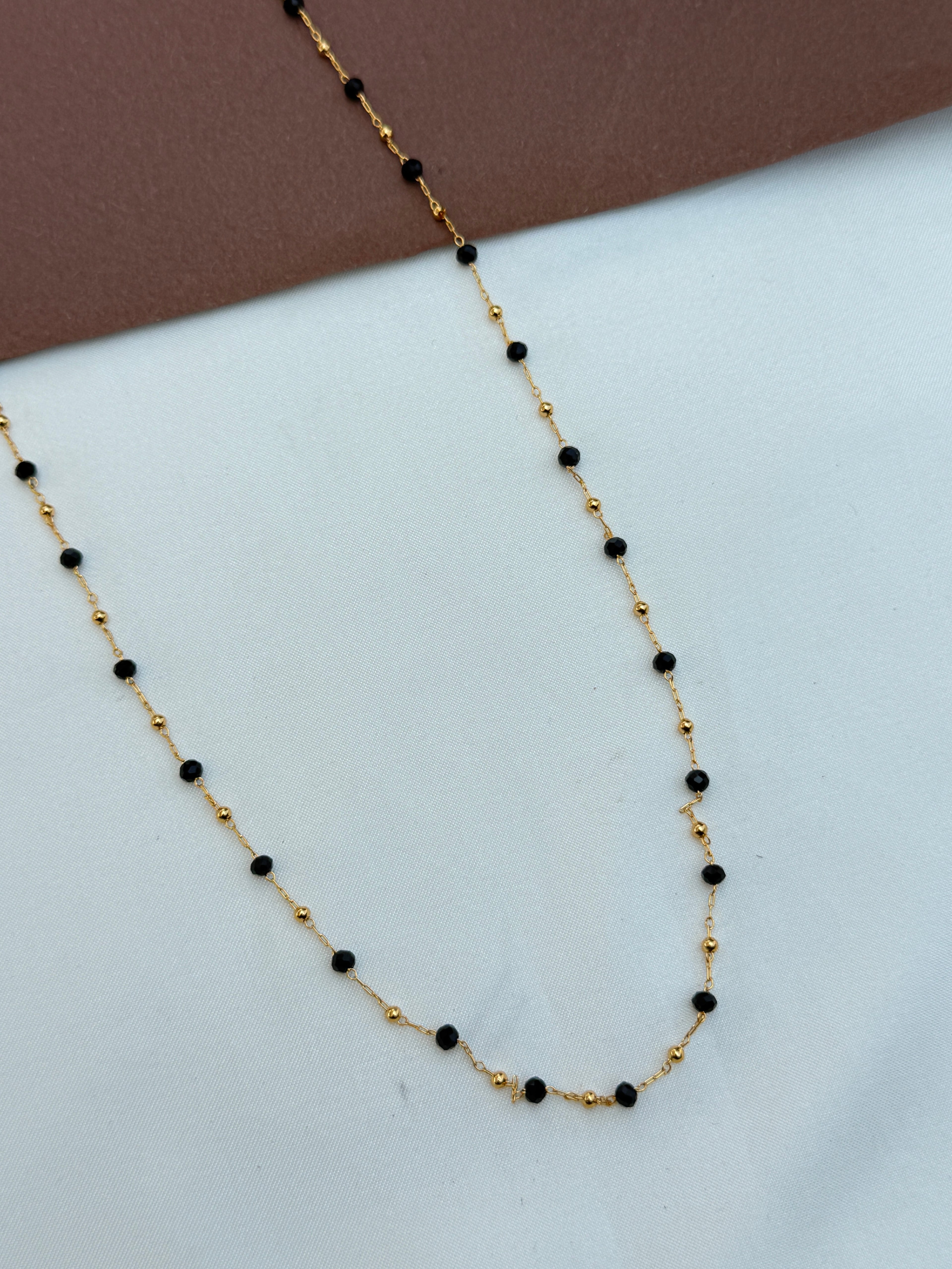 Bb084 18 inches single line plain blackbeads