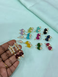 Er290 changeable uncuts butta Earrings(u can change with 12 colors)
