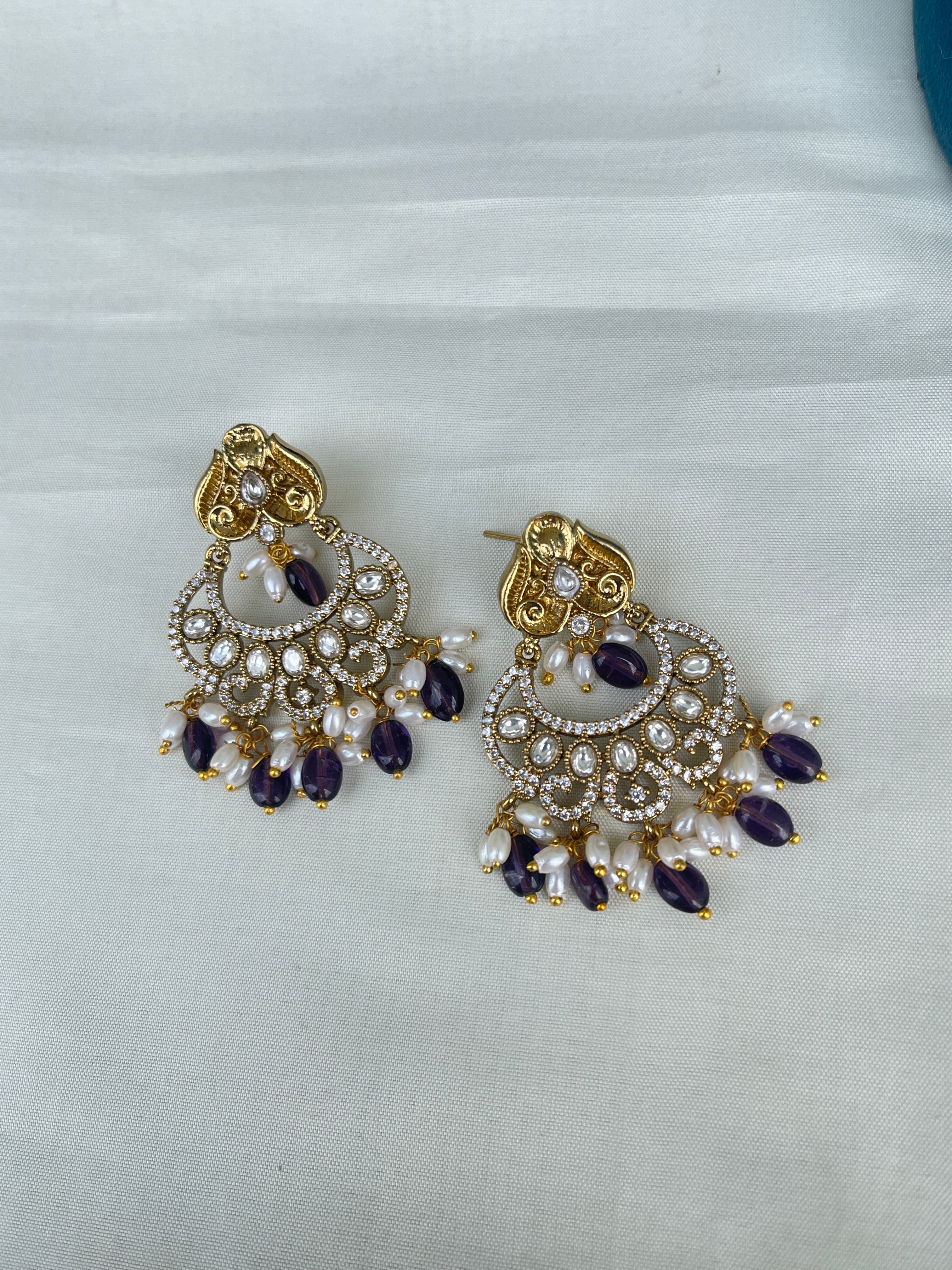 Victorian chandbali earrings