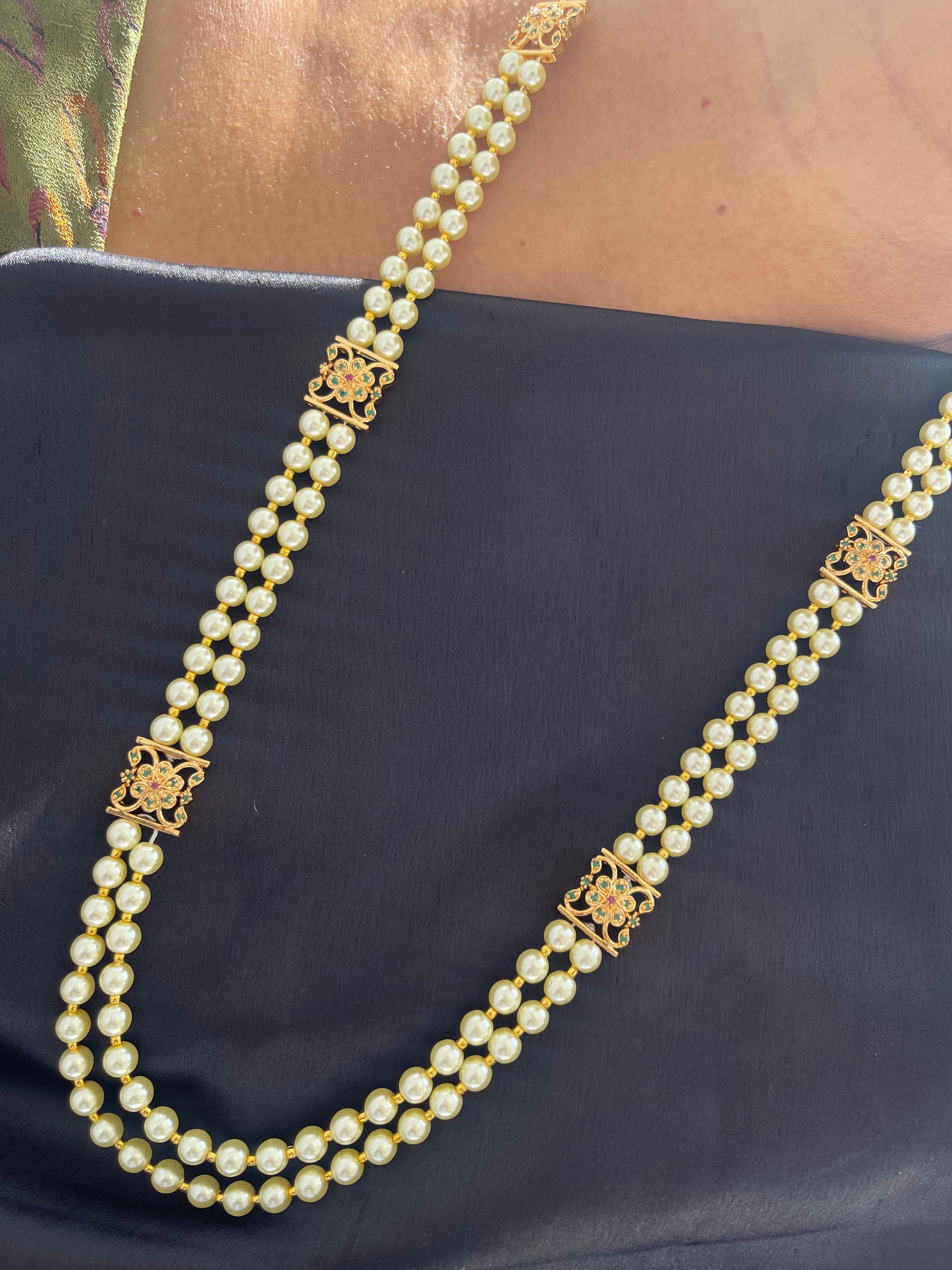 2 lines pearl chain