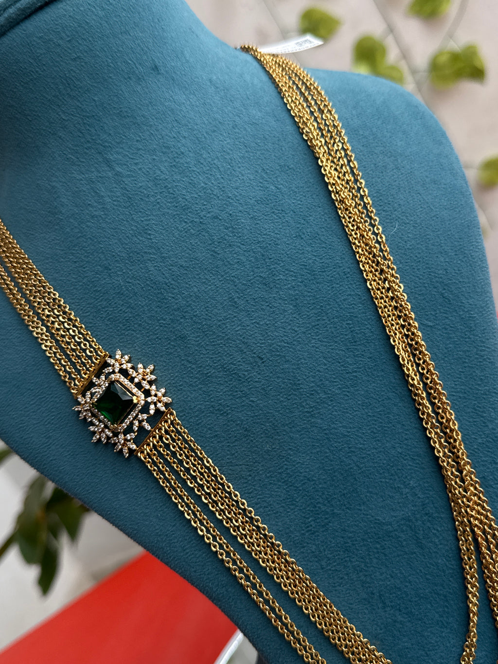 Ch5095 28 inches 6 layers multi pendant  long chandraharam