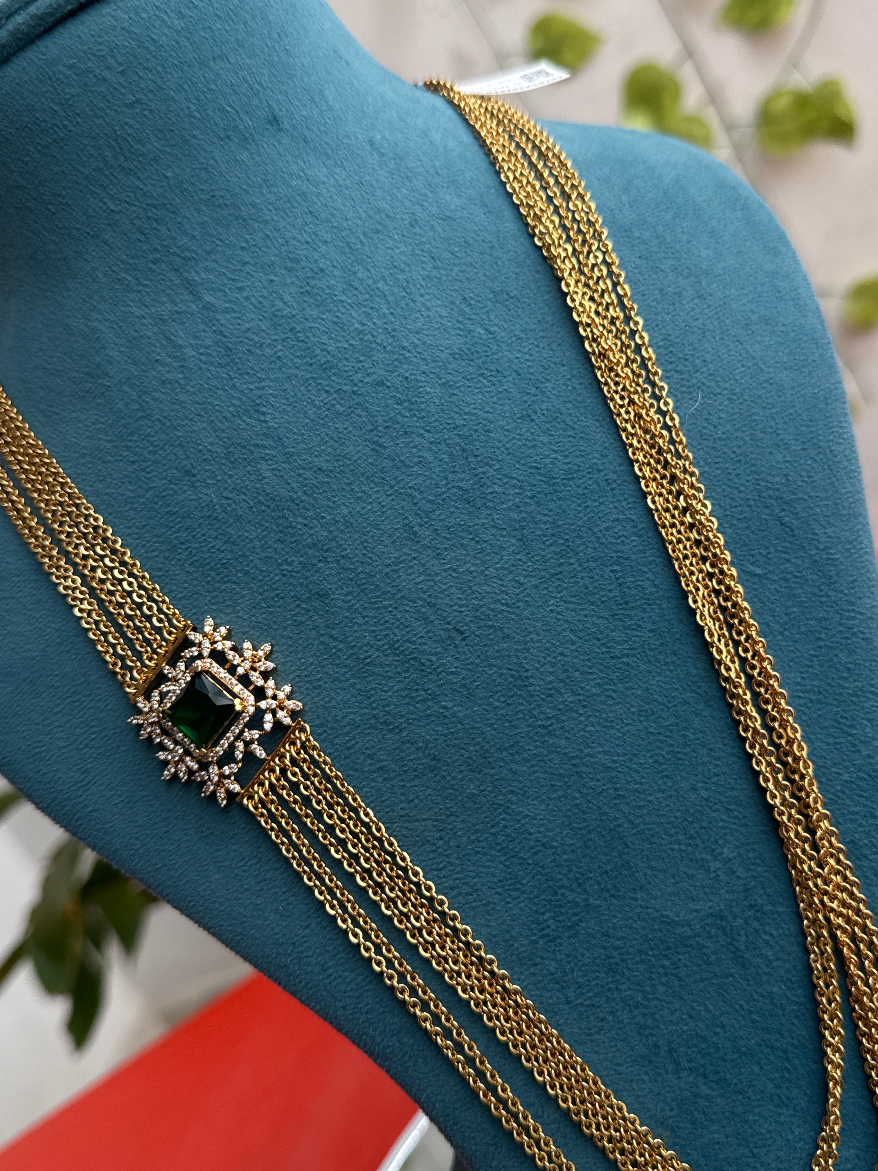 Ch5095 28 inches 6 layers multi pendant  long chandraharam