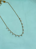 DC091 anti tarnish stones 18inches adjustable Daily Wear chains