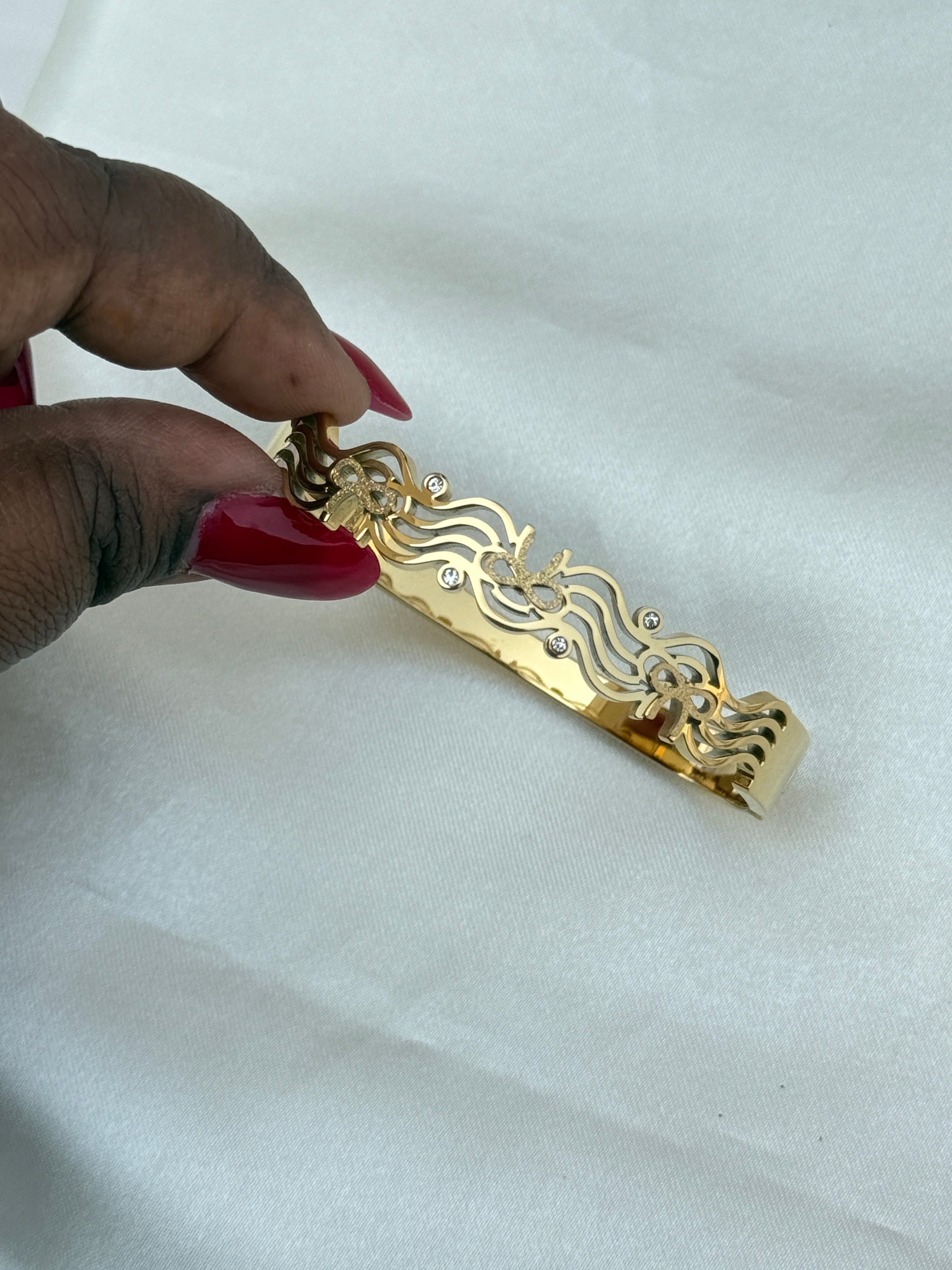 Ab068 anti tarnish openable kada bracelet