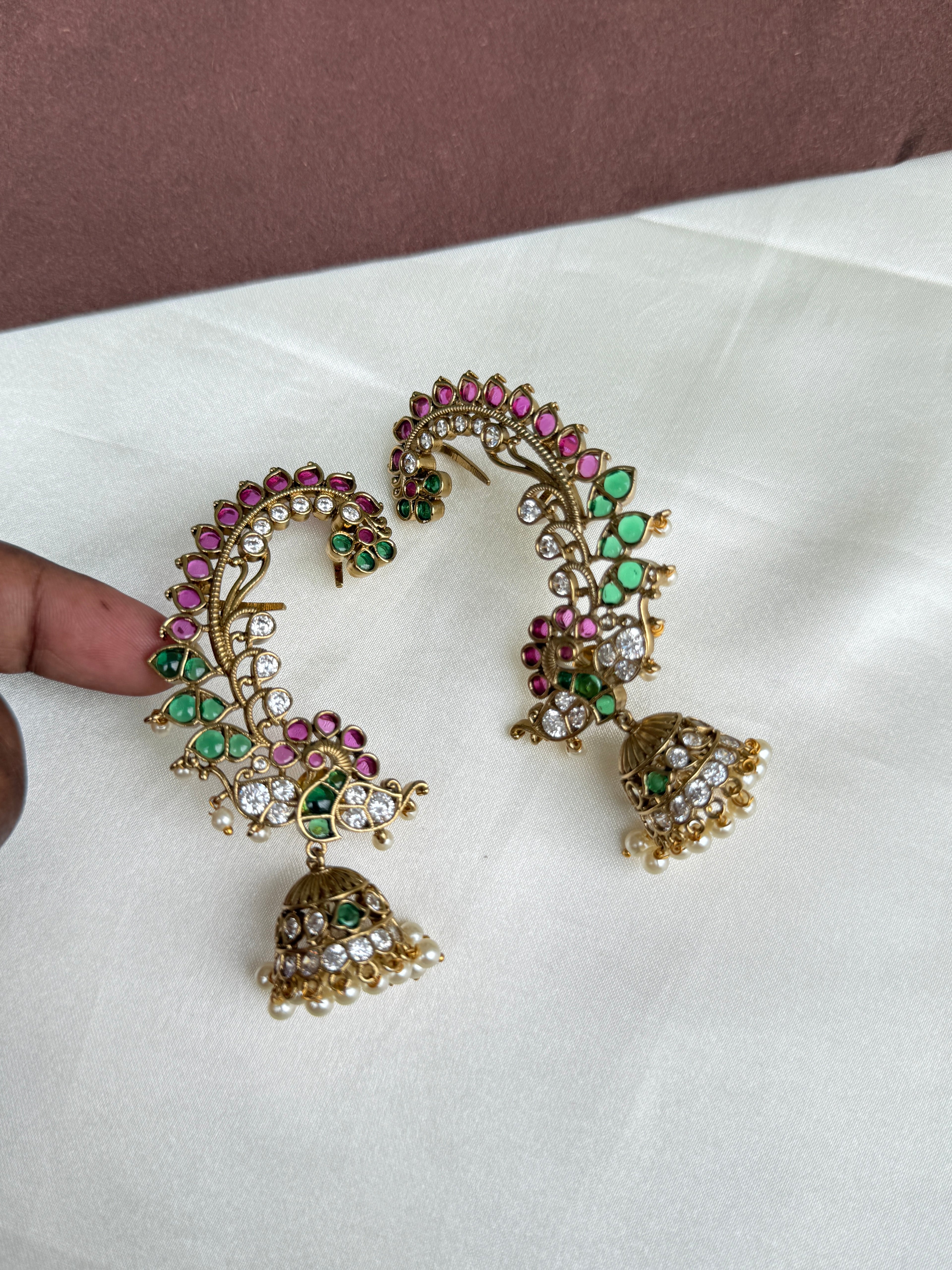Er103 kemp peacock earcuffs