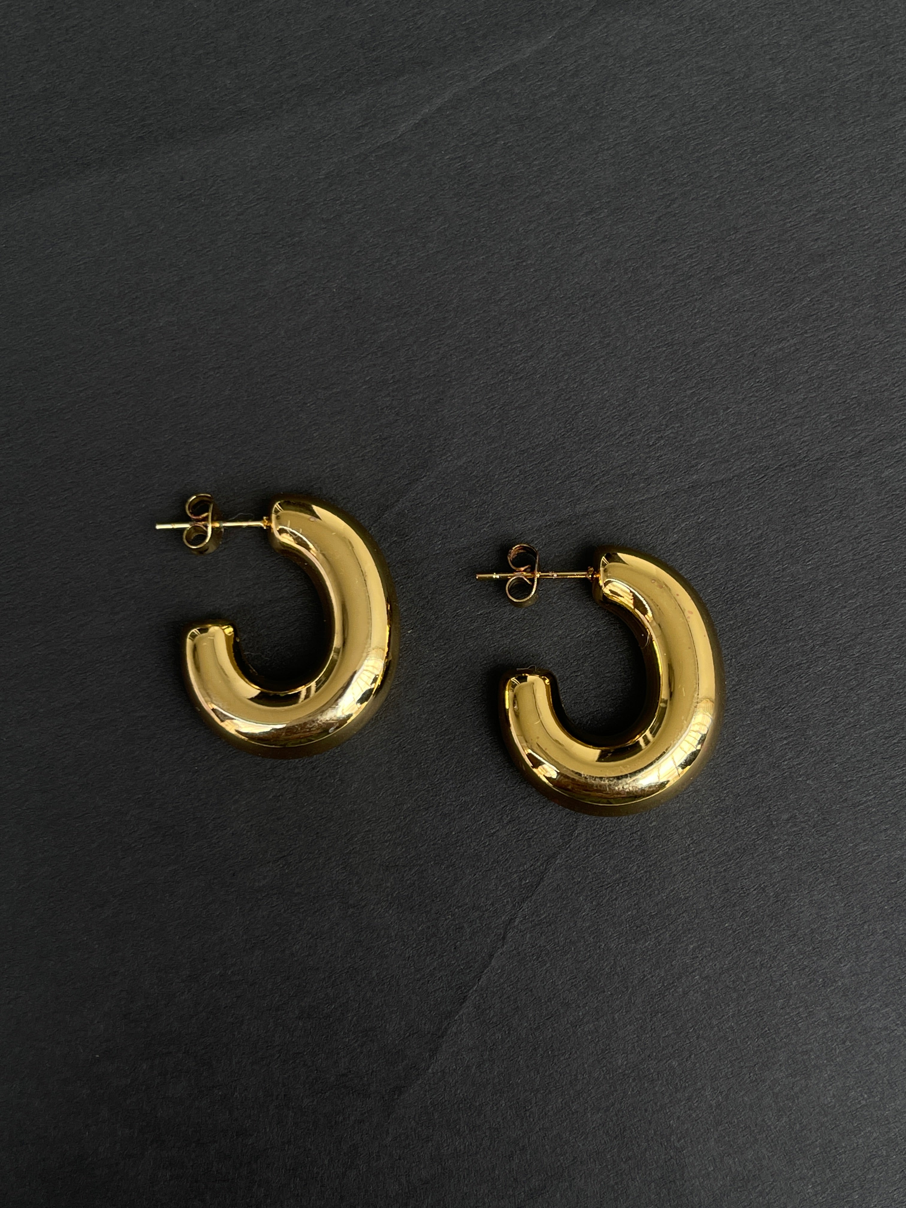 J shape Hoops earrings Color won't fade