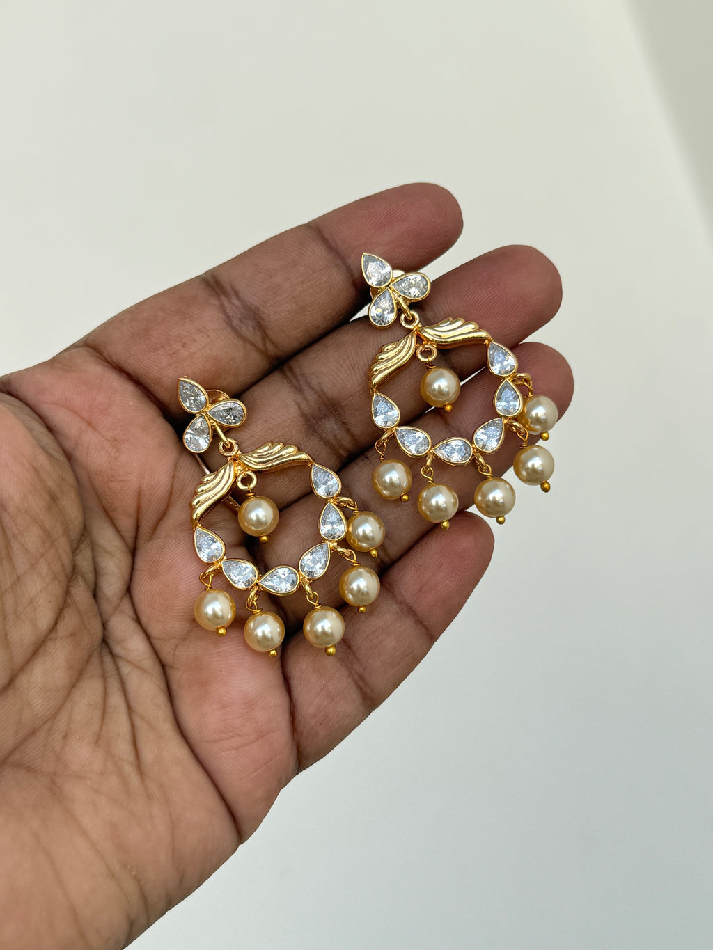Er152 uncuts chandbali earrings with Bombay screw