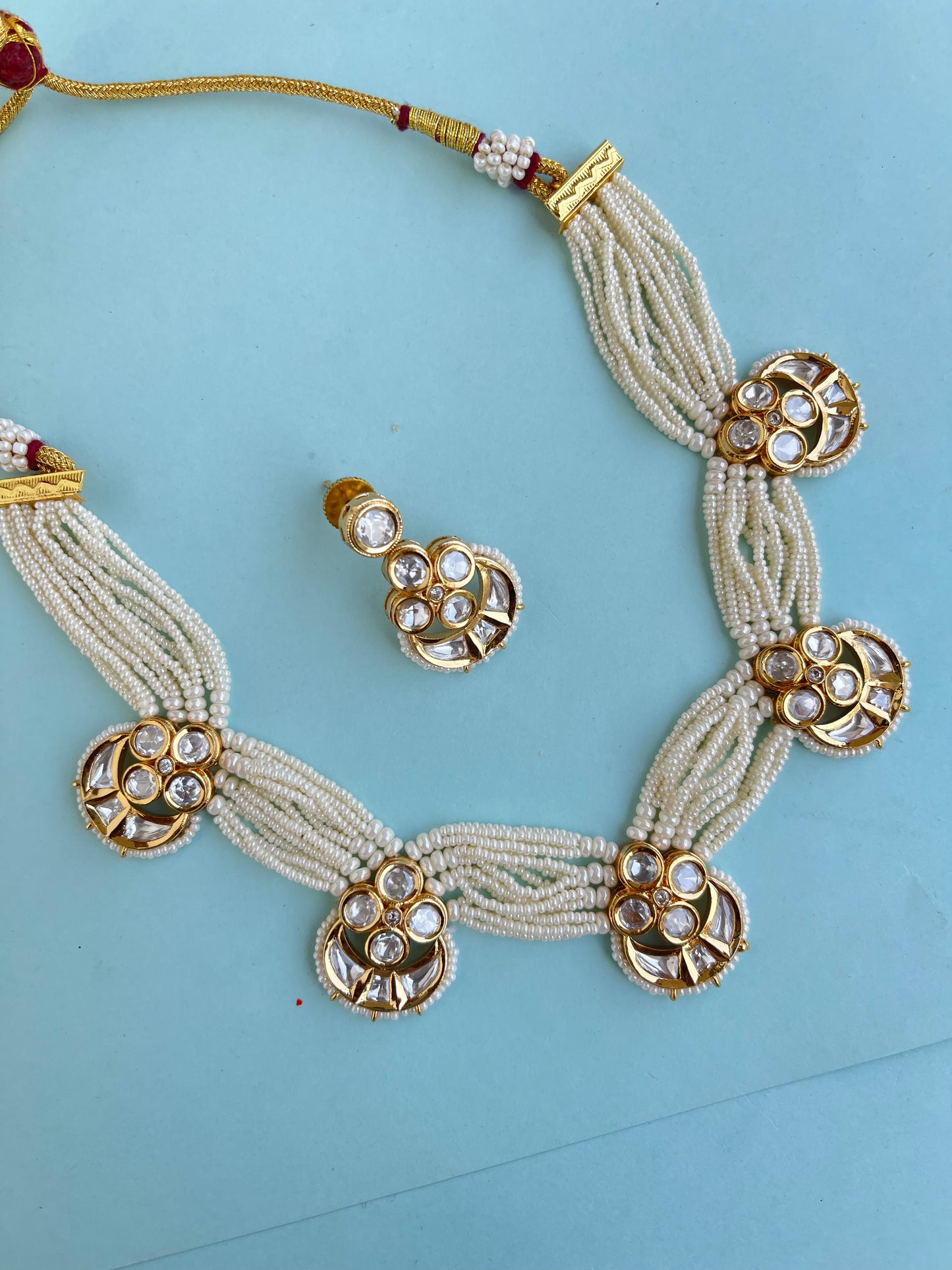 Sugar pearl uncut Kundan neckset