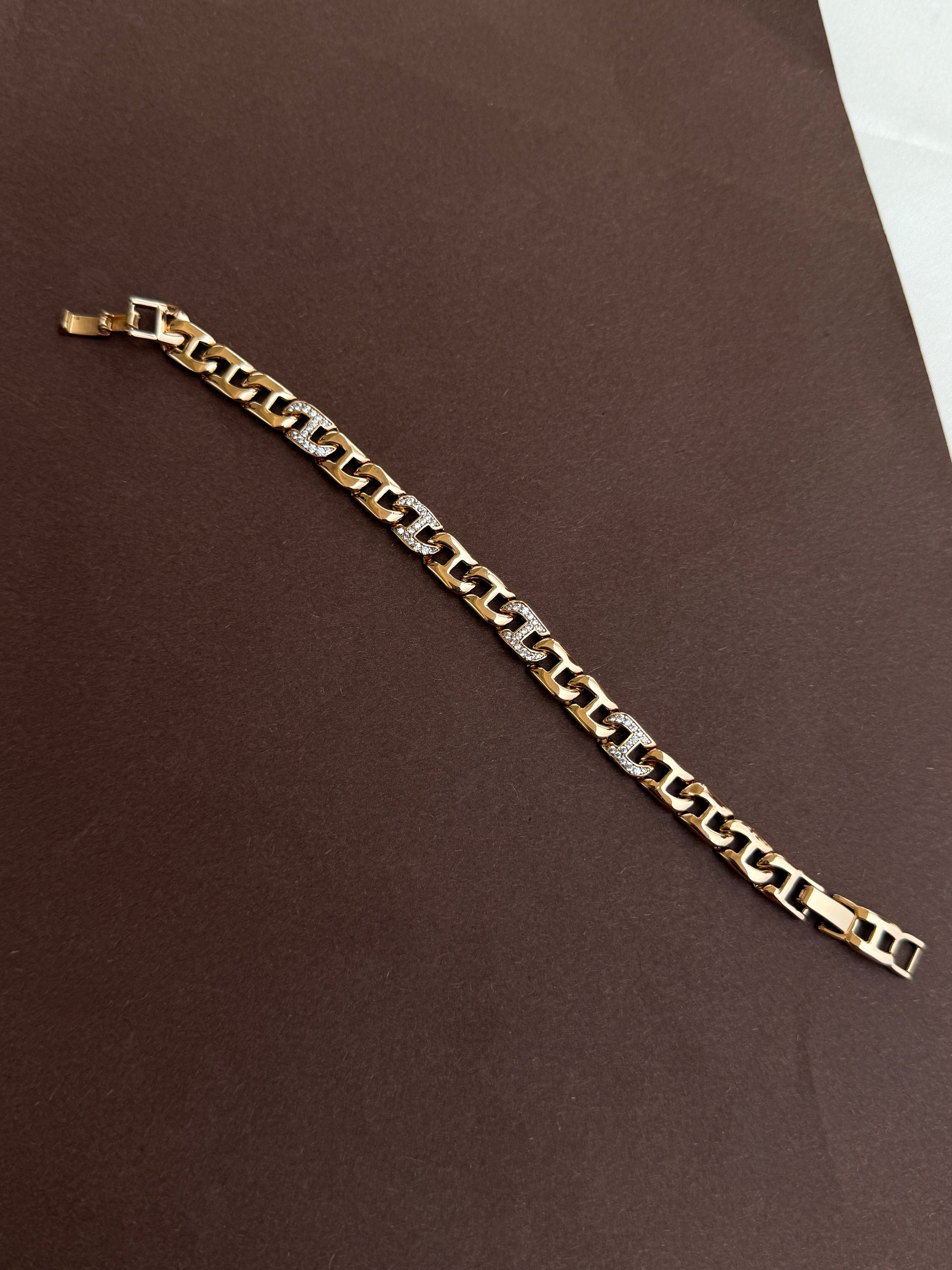 Mn011 anti tarnish rose gold chain bracet