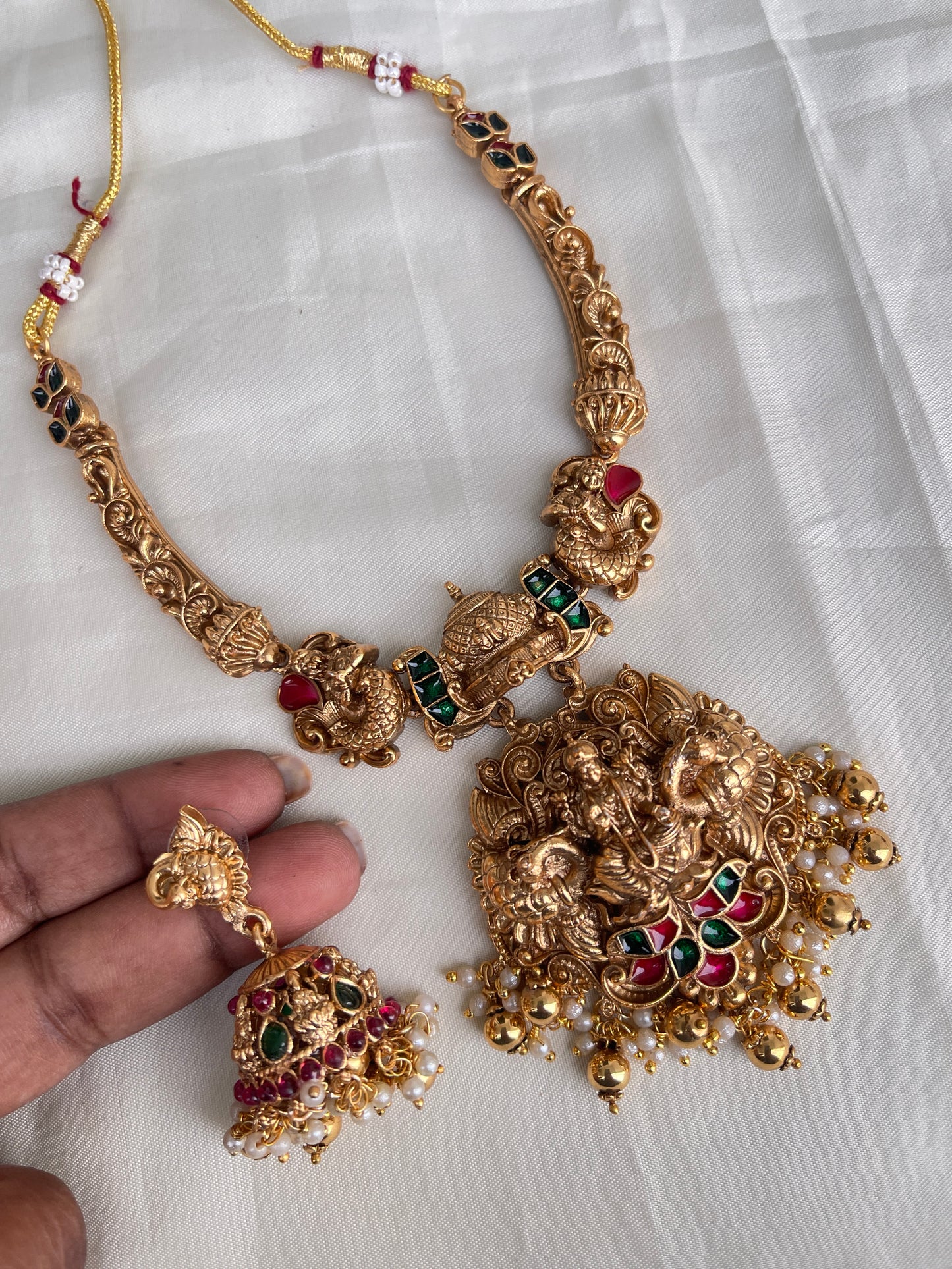 Lakshmi devi kante neckset with butta Earrings nsfree ns2005