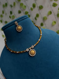 Ns845 Lakshmi Devi pendant kante neckset with earrings