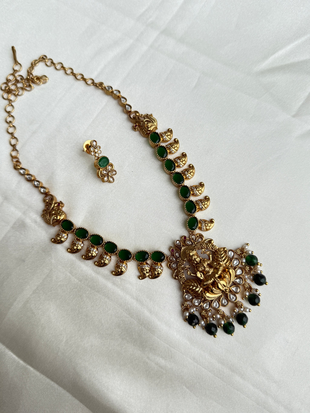 Ns342 Kundan Lakshmi Devi mango neckset