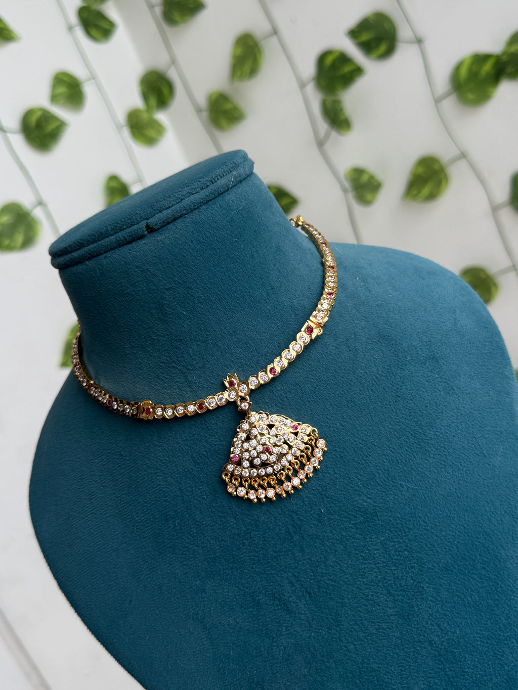 Ph396 panchaloham polished multi kante neckset