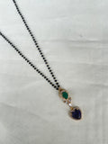 Single line blackbeads with green stone pendant bb1719