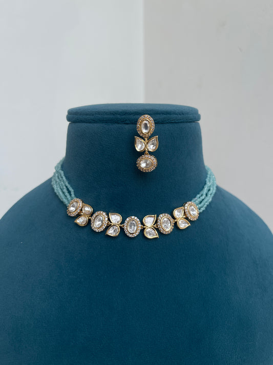 Moissanite choker with earrings