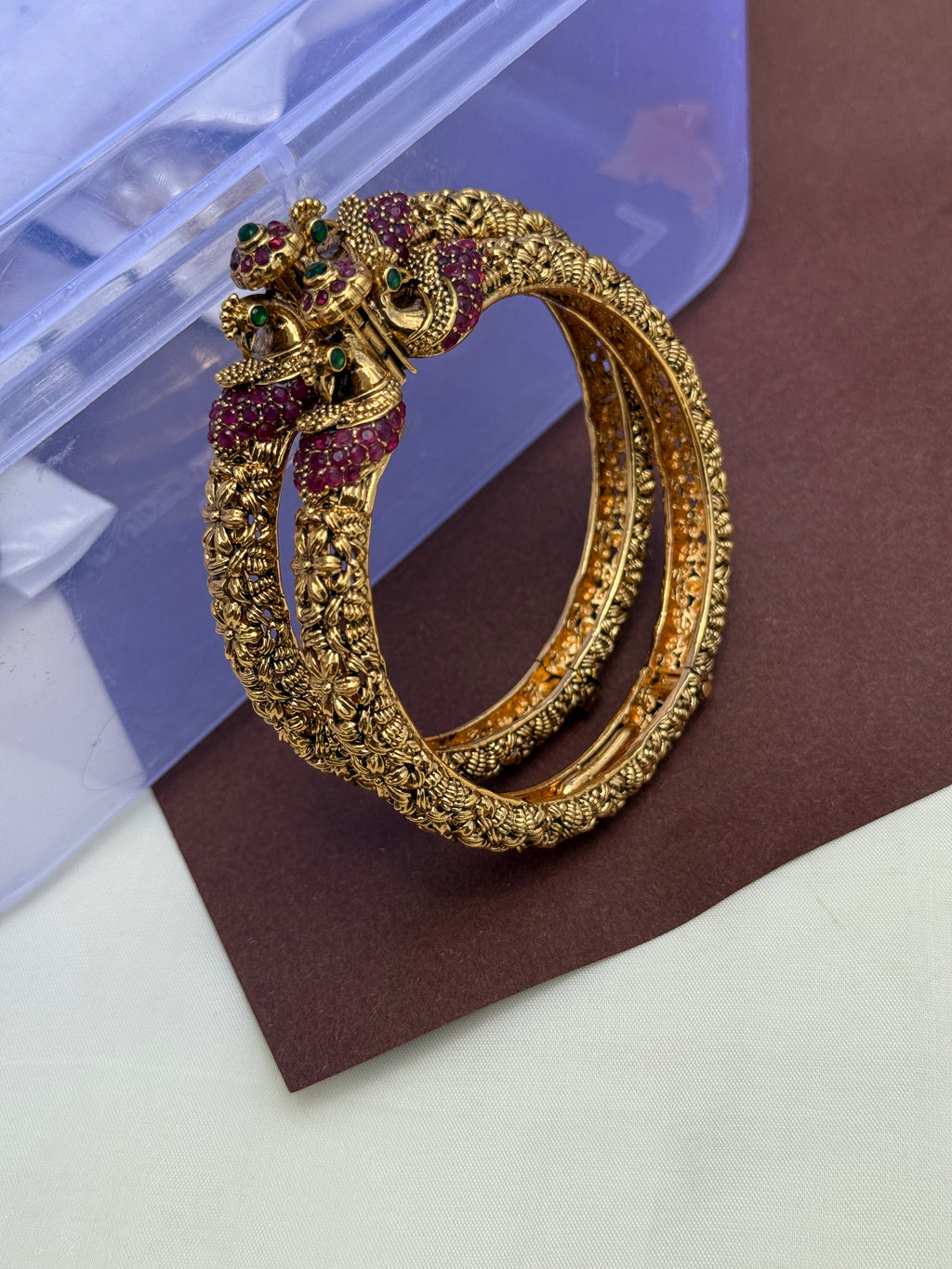 Sb104 openable  dual peacock bangles..!