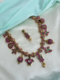 Unique Emerald Ruby Neckset with earrings ns210