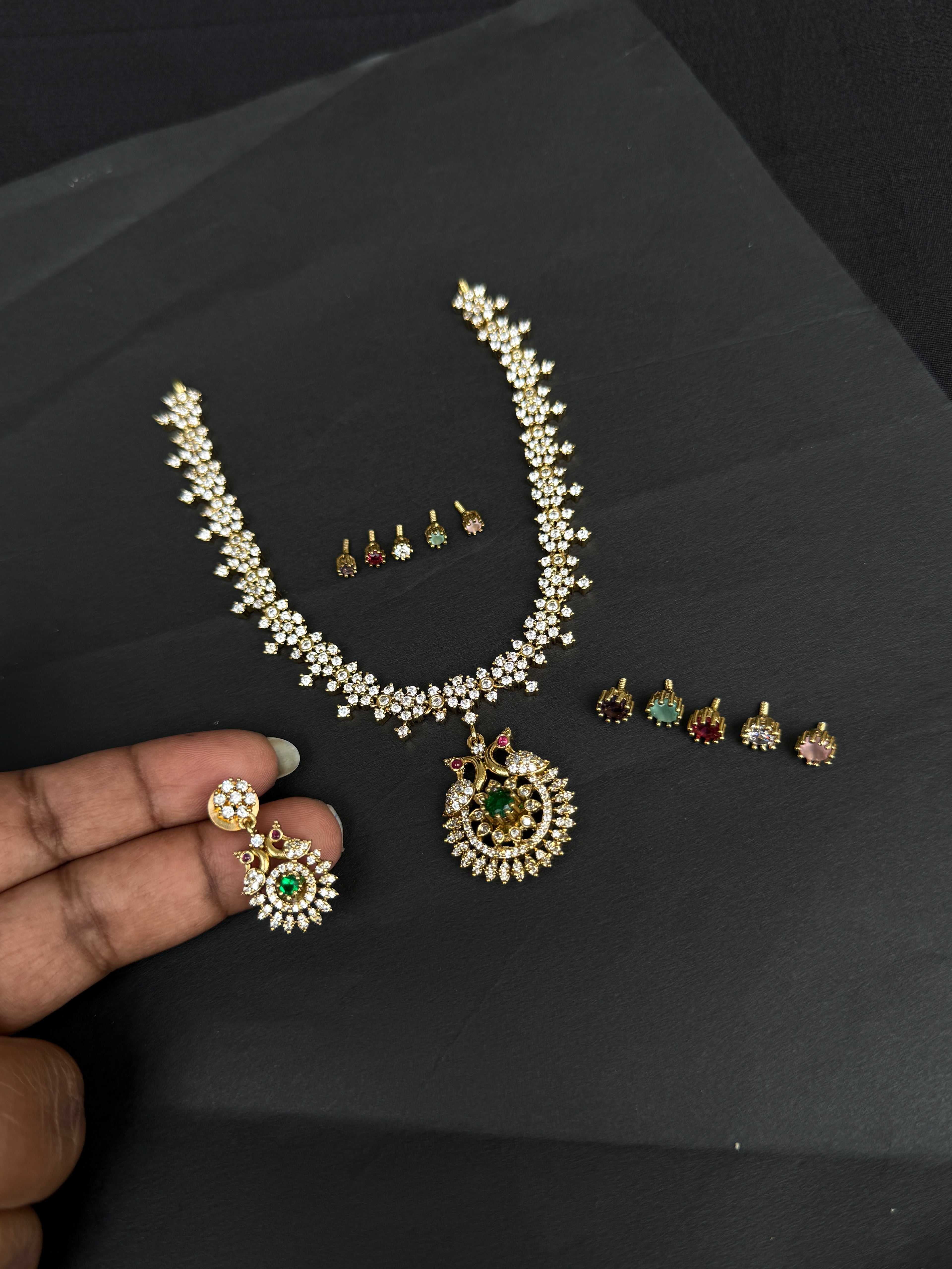 Ns338 changeable dual peacock neckset