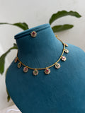 Ns447 cz multi flower neckset