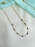 BB141 micro gold single line 17 inches Black Beads