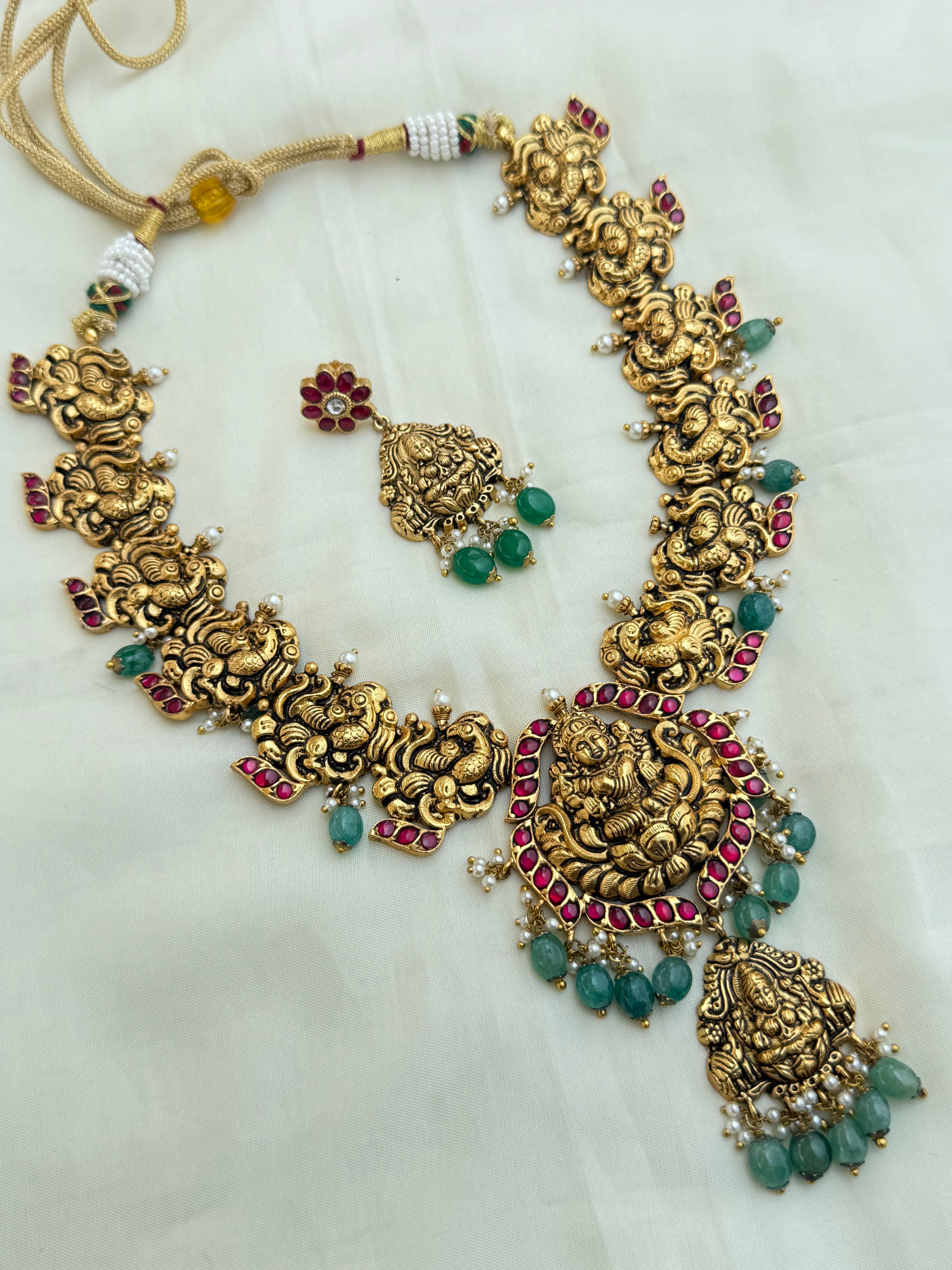 Jk003 nakshi jadau kundan neckset with earrings