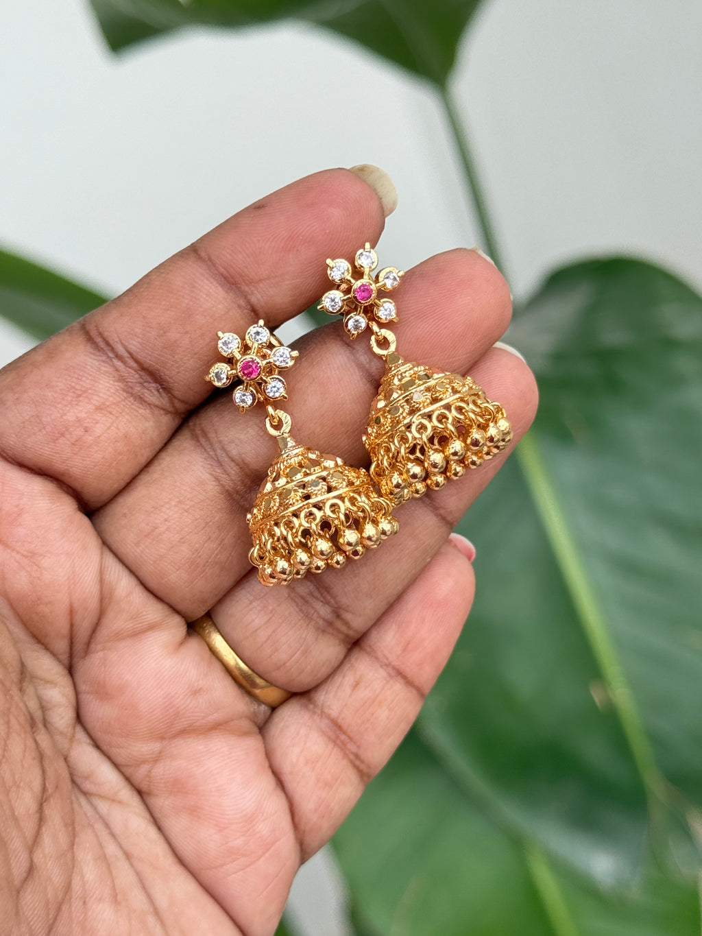 Ph090  panchaloham back screw small butta Earrings