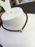 Bb450 gold stones ball 2 layers 18 inches black beads