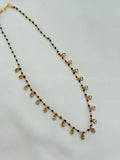 BB5114 19 drops single line short crystal Black Beads