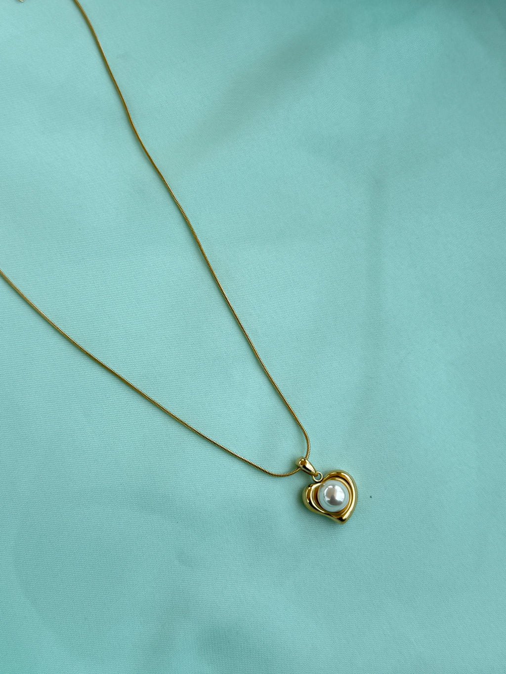 DC106 anti tarnish heart pearl 18inches adjustable Daily Wear chains