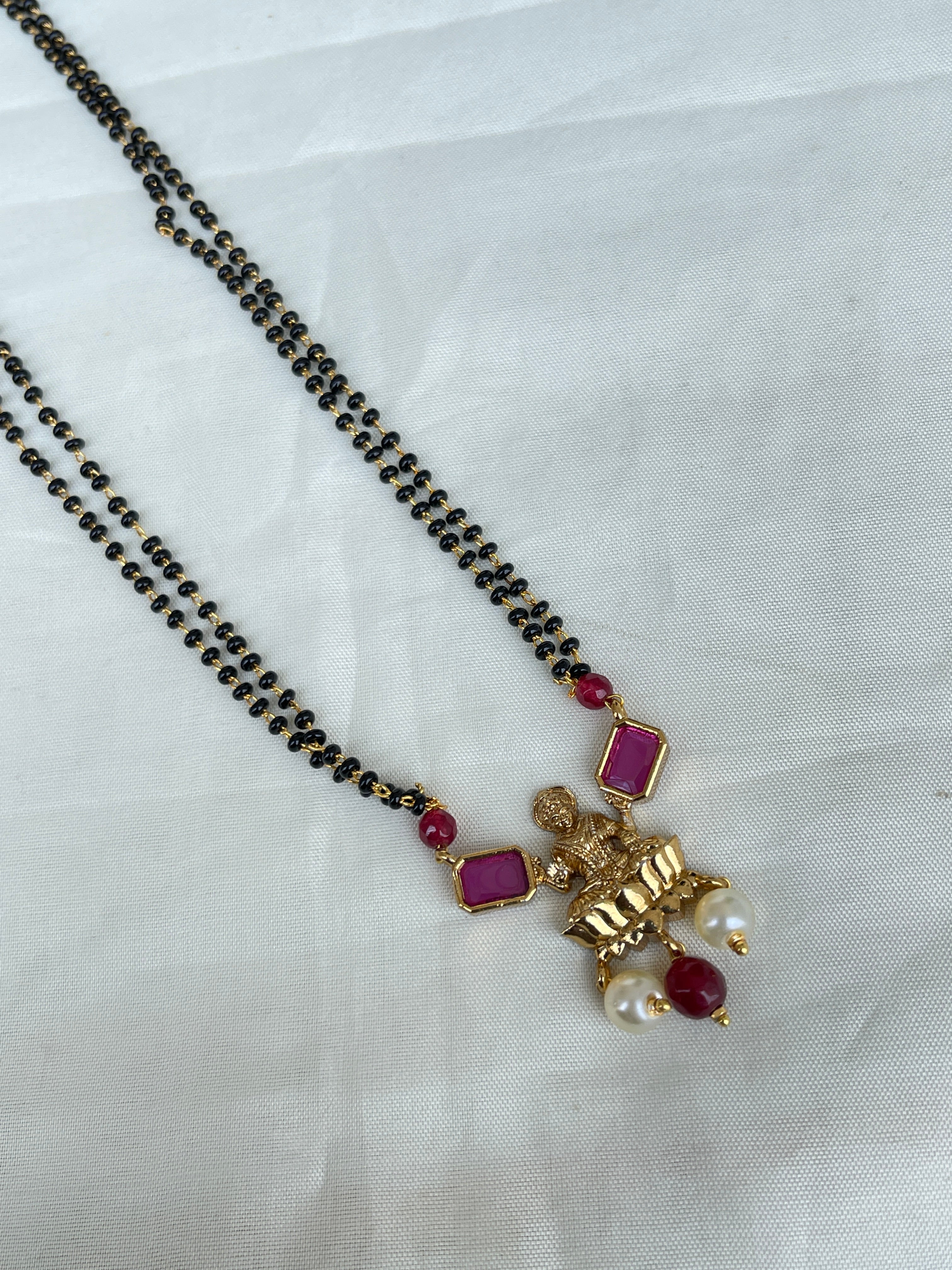 2 lines ruby short lakshmi devi blackbeads