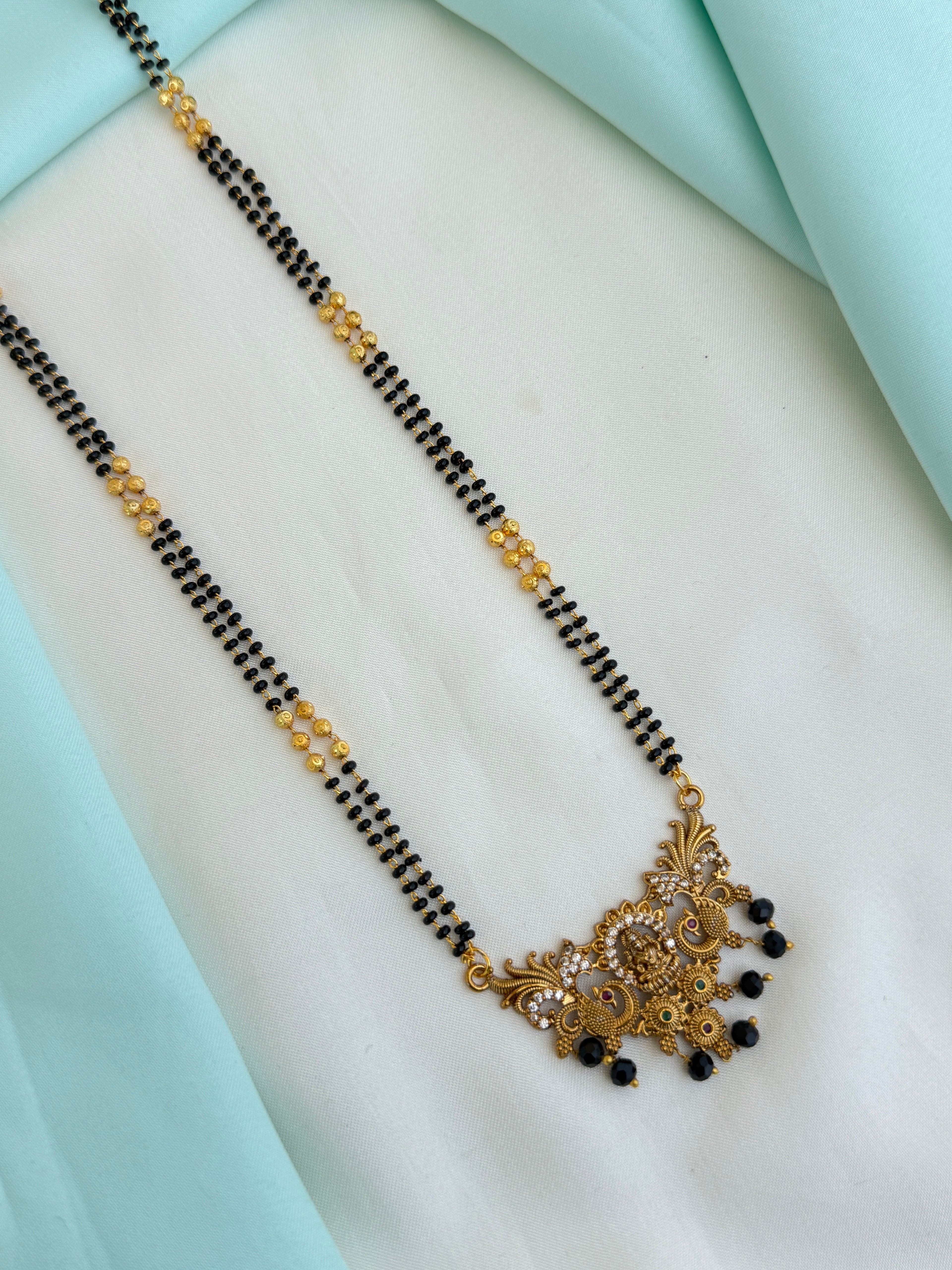 Bb135 lakshmidevi matt finishing 26 inches 2 layers blackbeads
