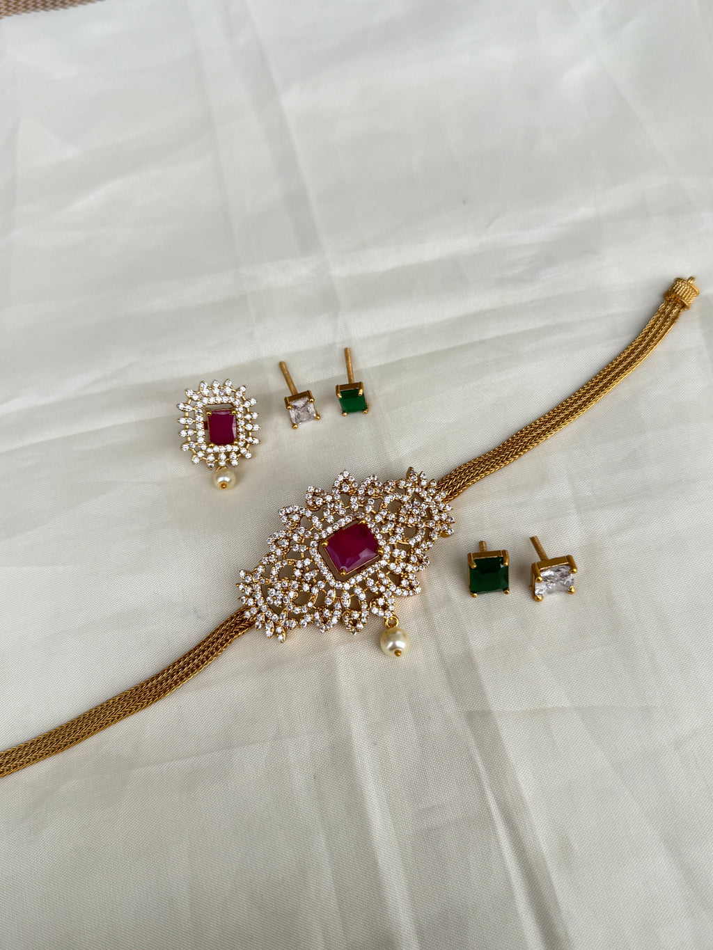 Diamond finish Changeable choker ch004