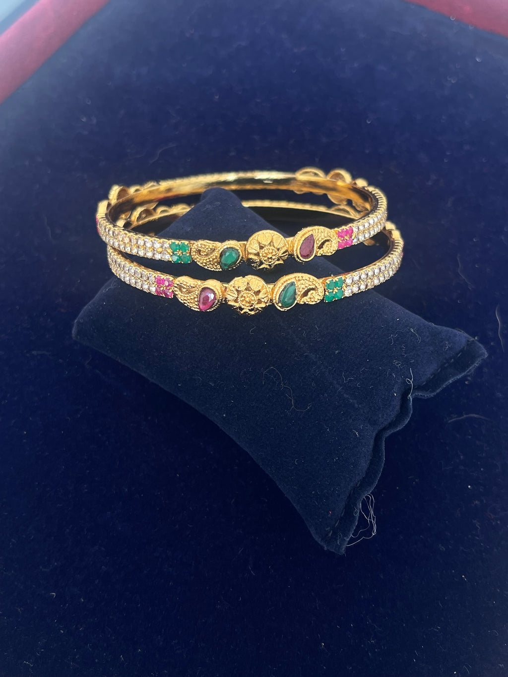 Cz multi peacock bangles sb524