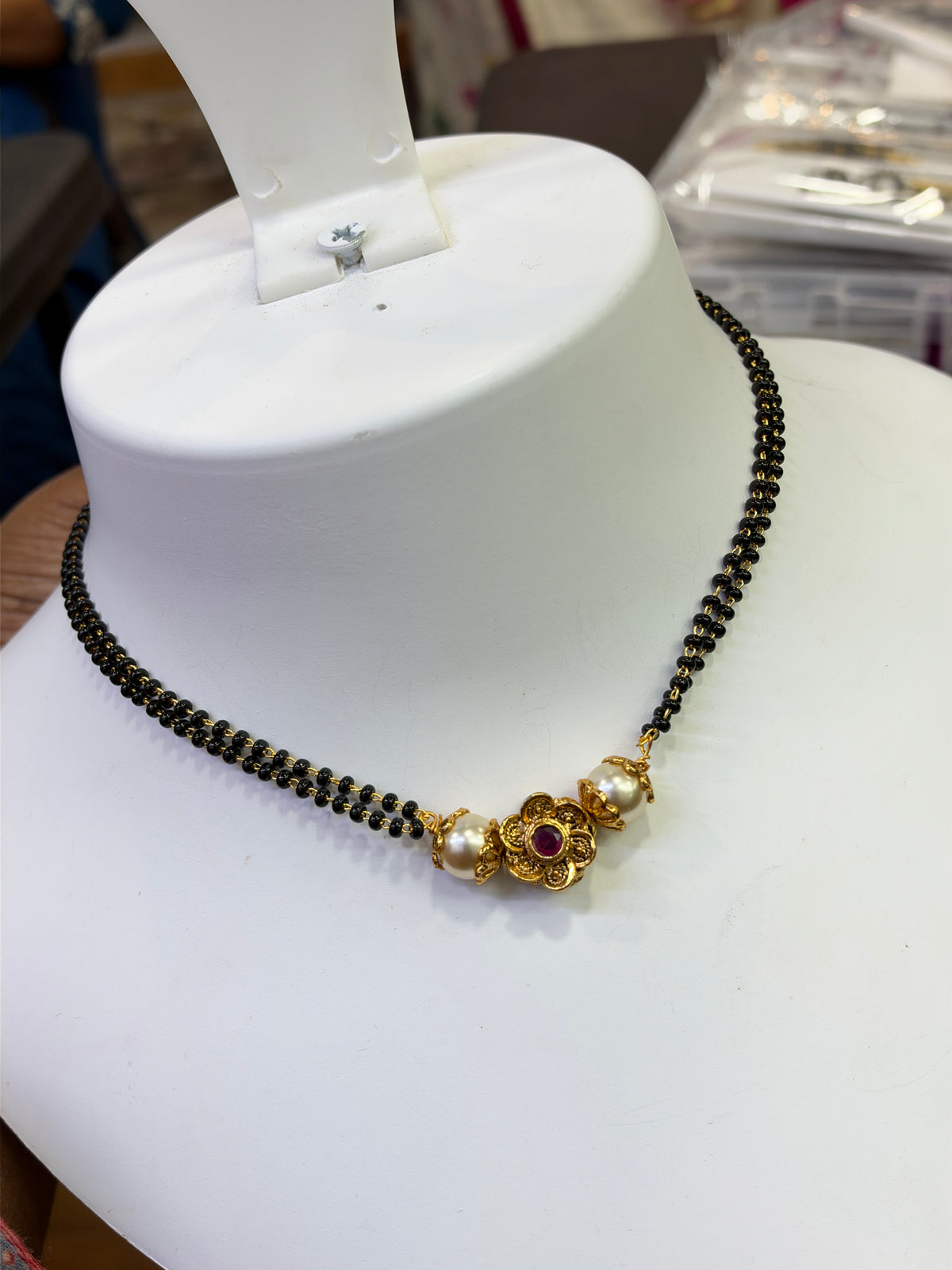 Bb455 18 inches 2layers blackbeads