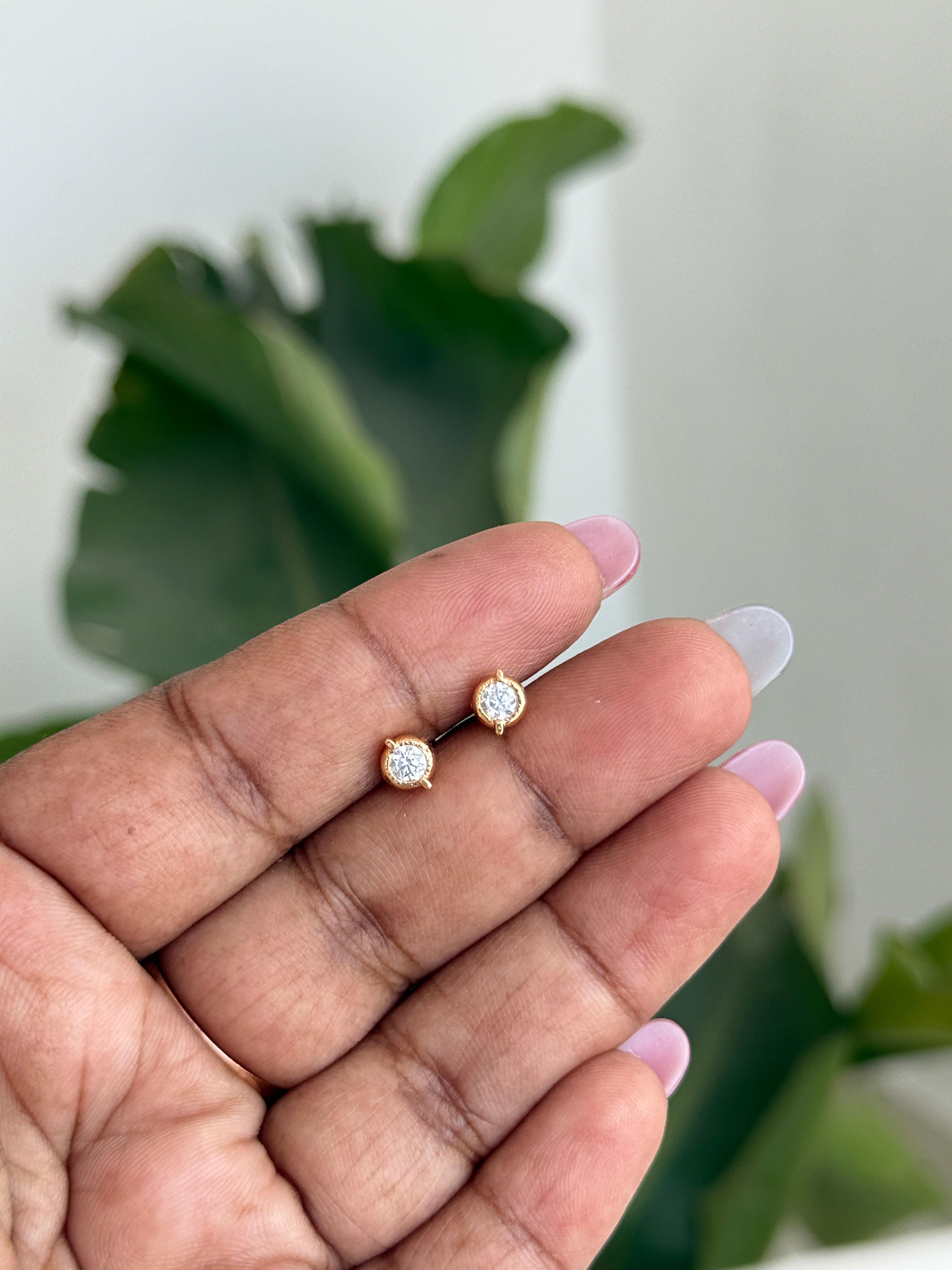 Ph210  panchaloham 1 stone studs suits for kids and adults