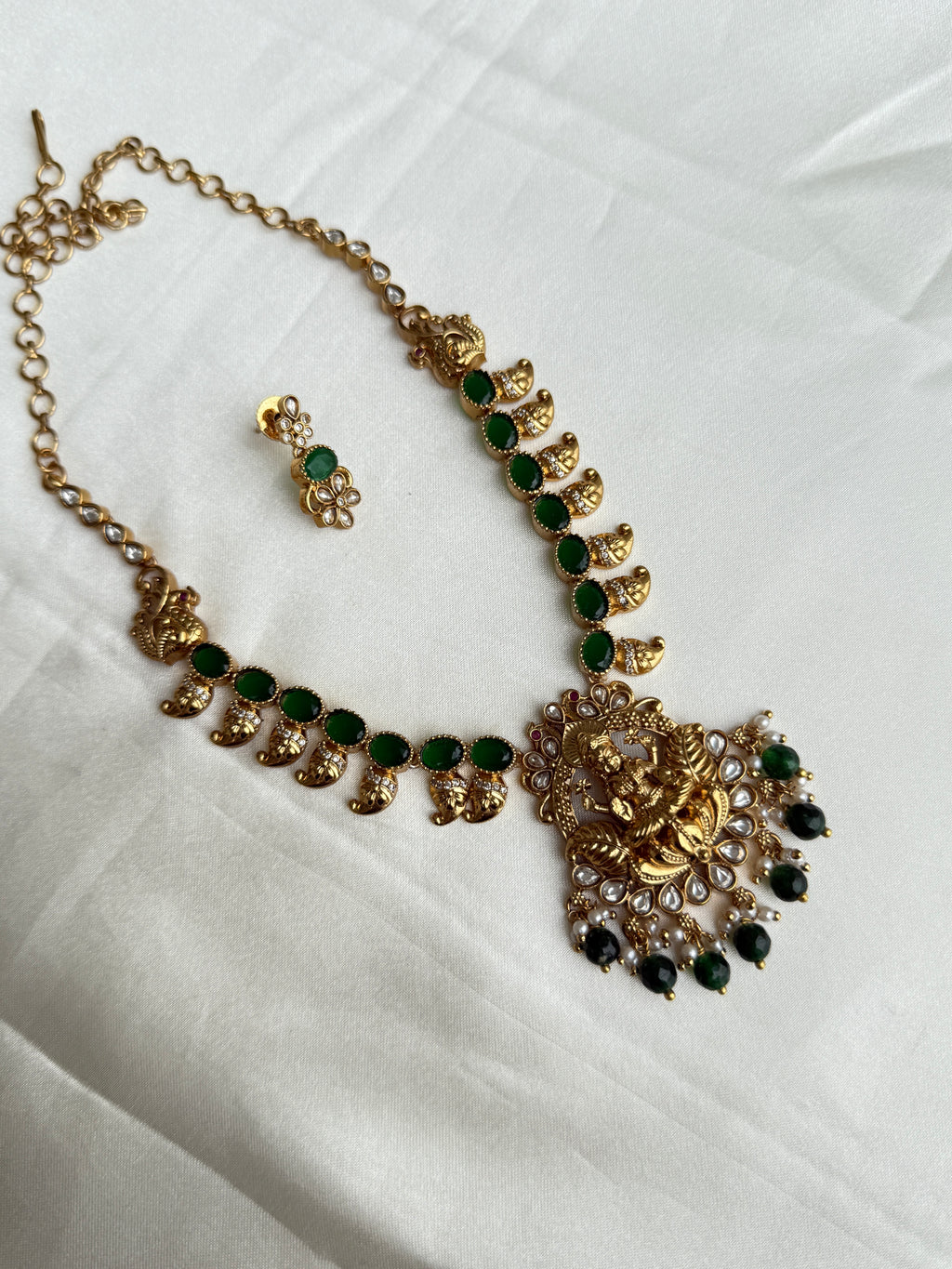 Ns342 Kundan Lakshmi Devi mango neckset