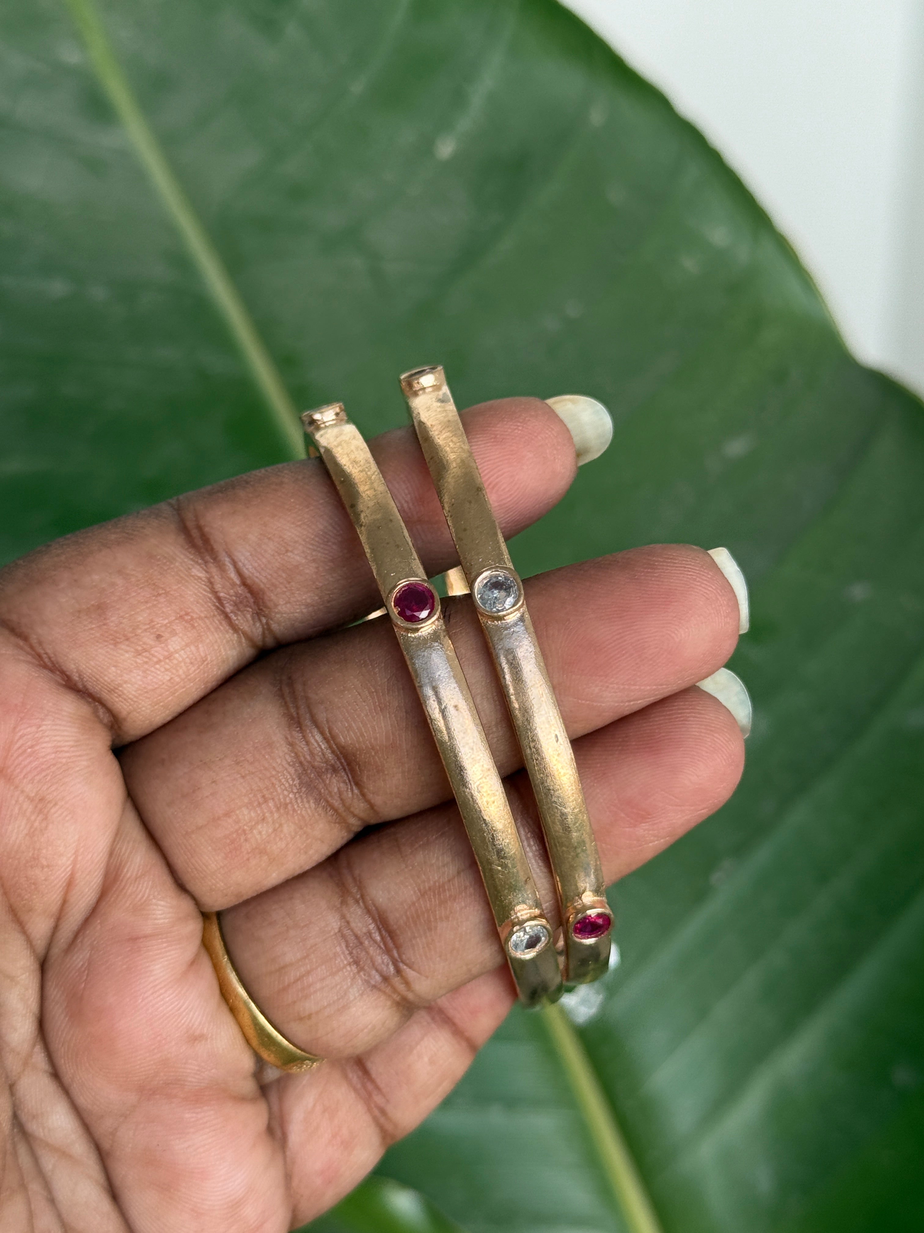 Ph062 unpolished panchaloham impon bangles