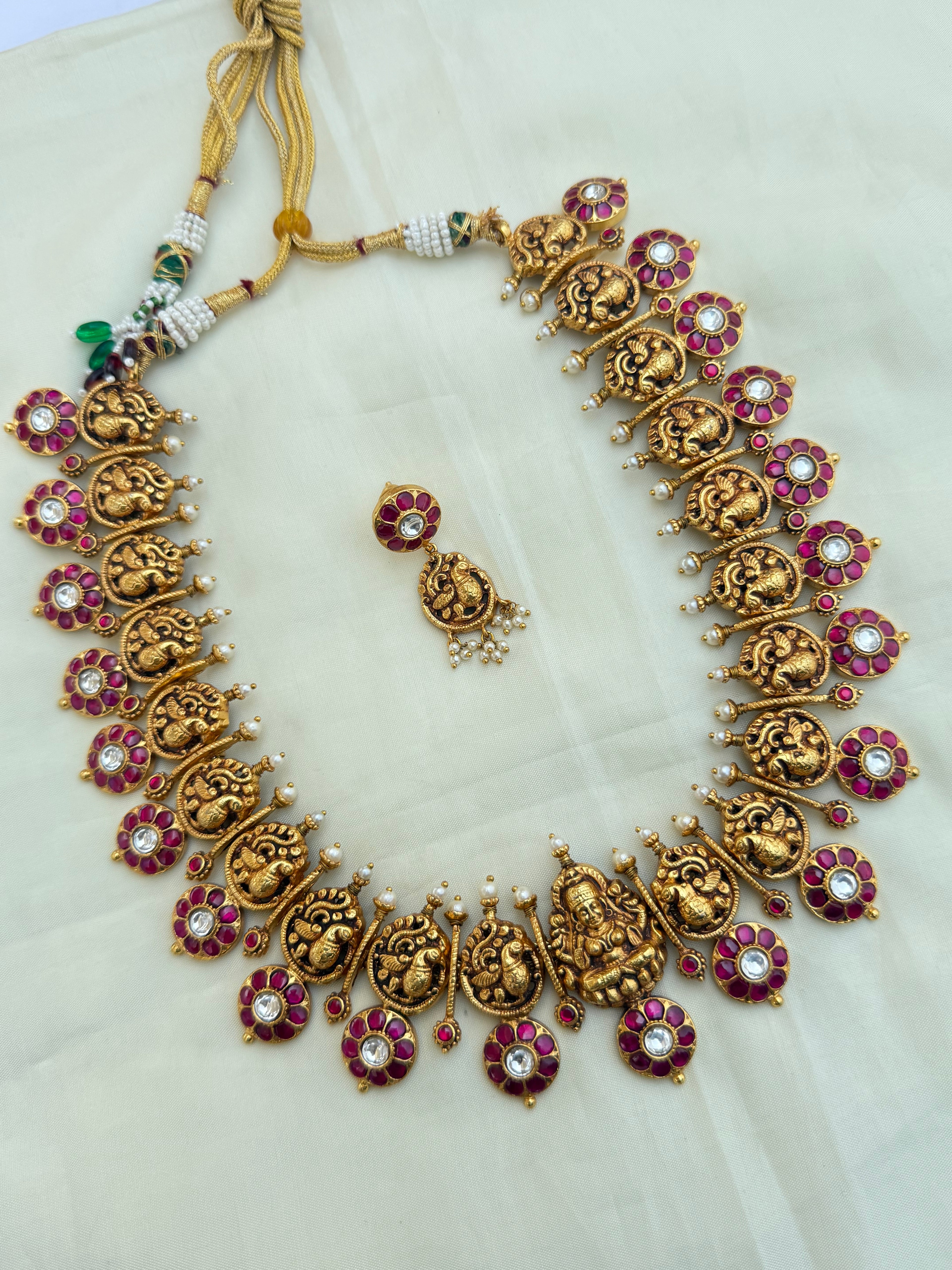 Jk002 nakshi jadau kundan bottu maala