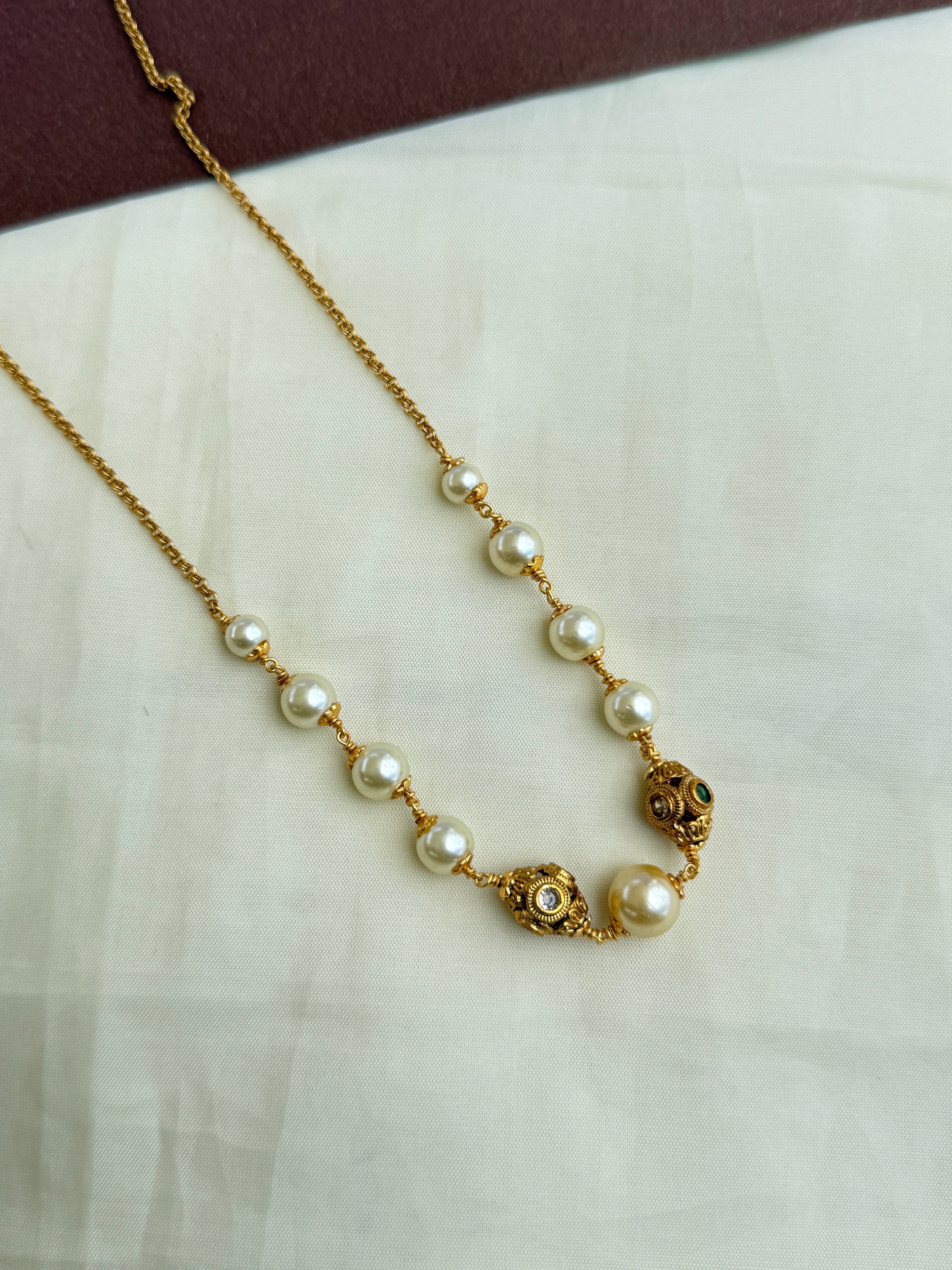 Bb0003 pearl gold ball multi beads chain