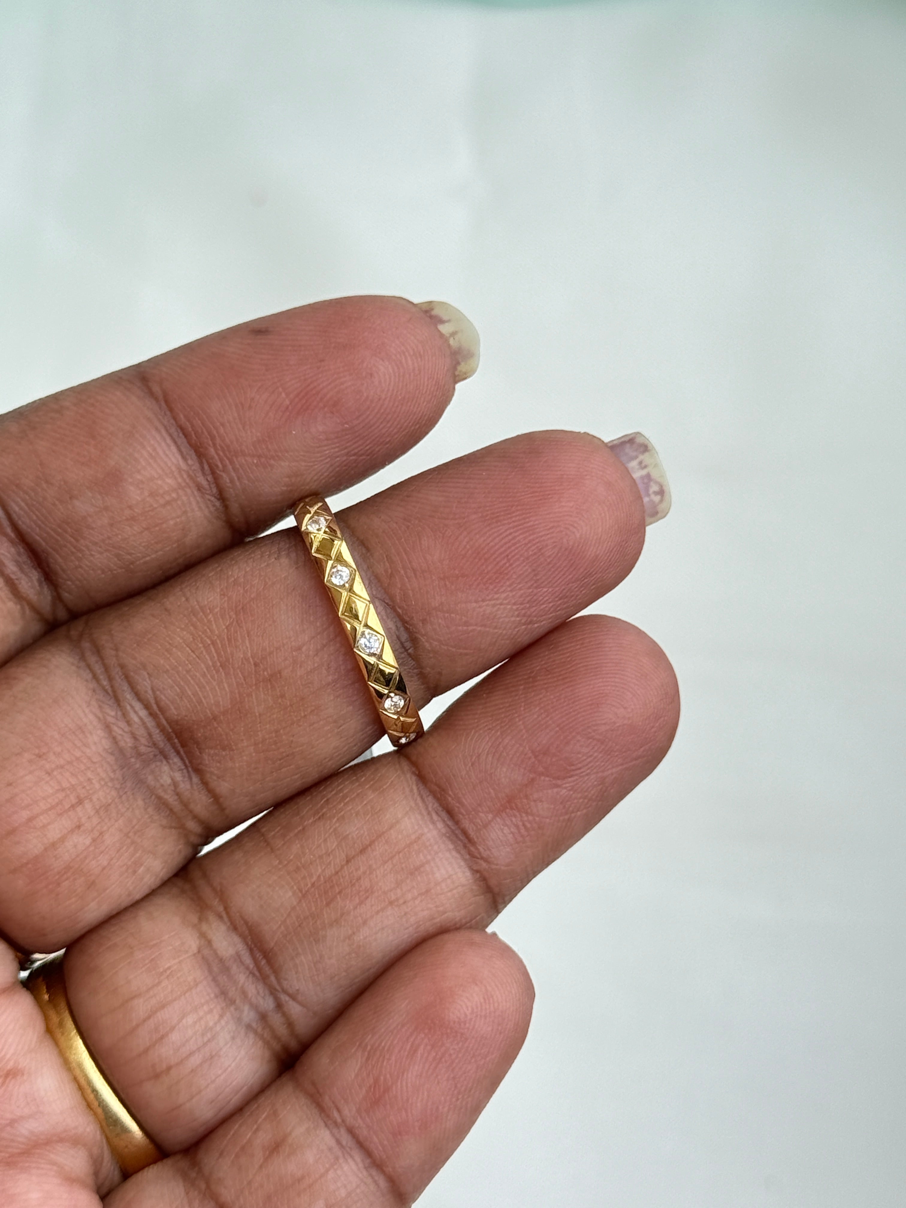 Rg092 anti tarnish stone design finger rings