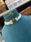 Sugar pearls Lakshmidevi moissanite pendant with earrings choker neckset ch223
