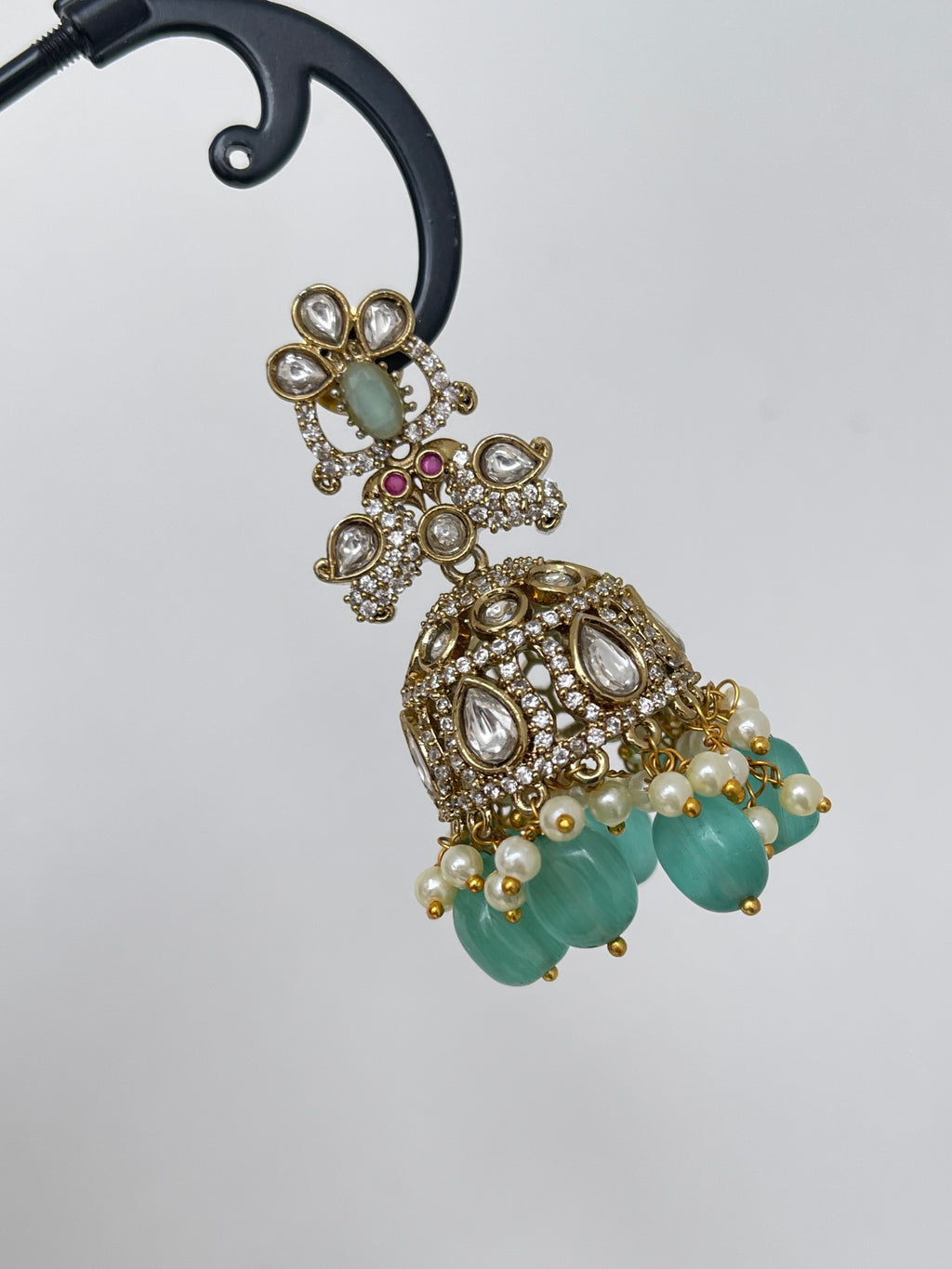 Pastel green Victorian earrings
