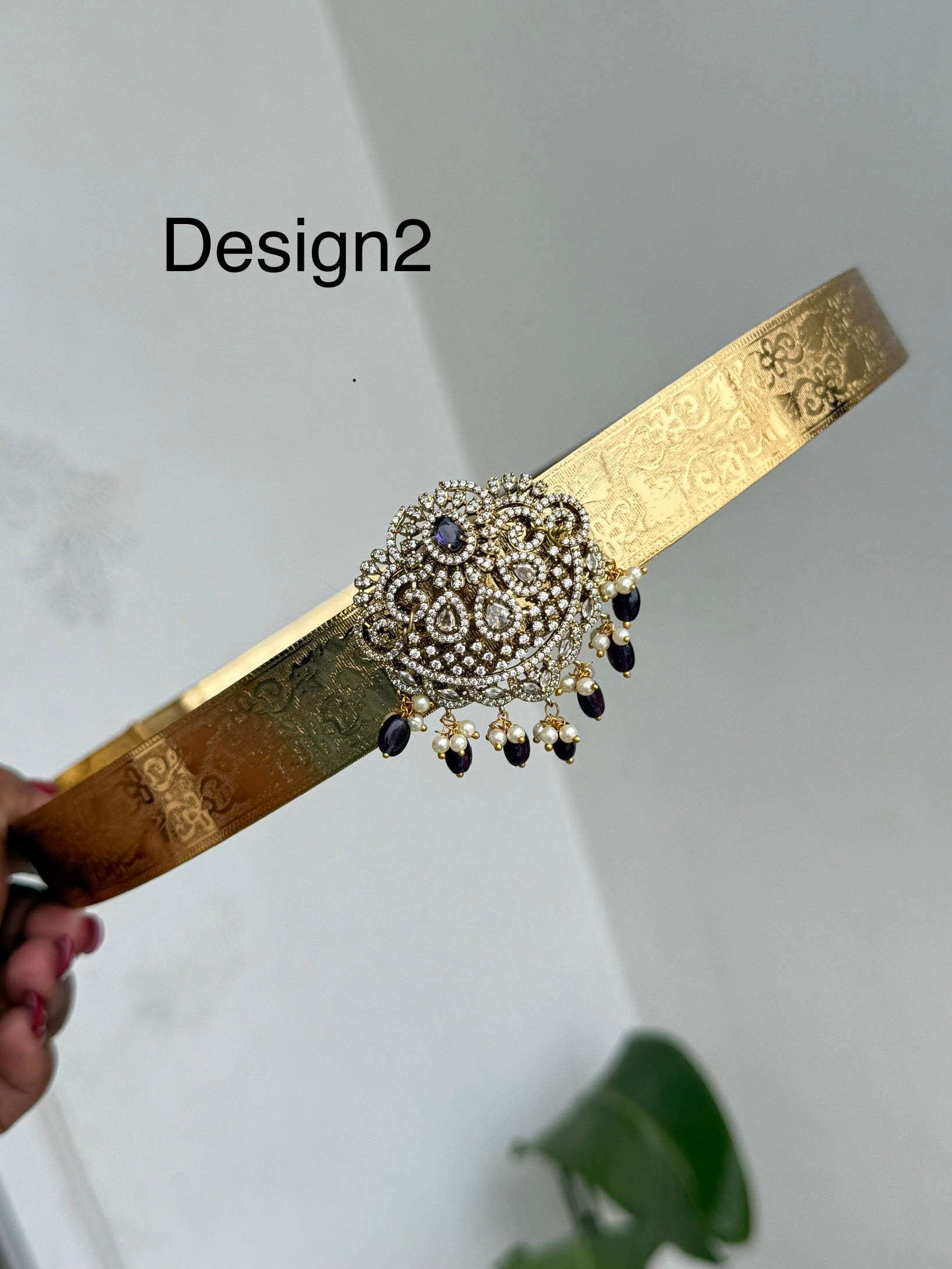 Hb673 adults texture hipbelt with purple beads and pink beads